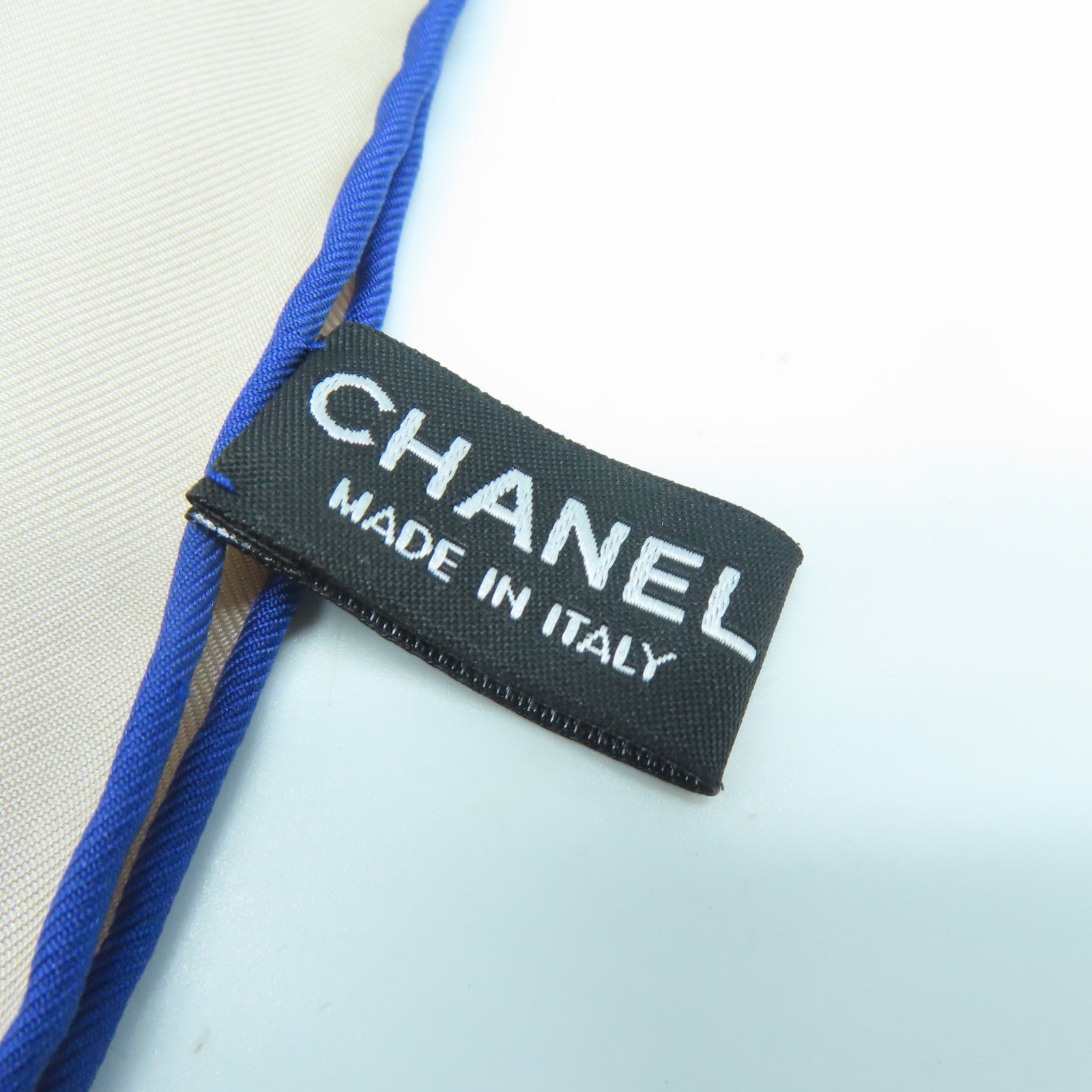 CHANEL 【激減優惠】絲質Chanel Scarf圍巾米色/藍色