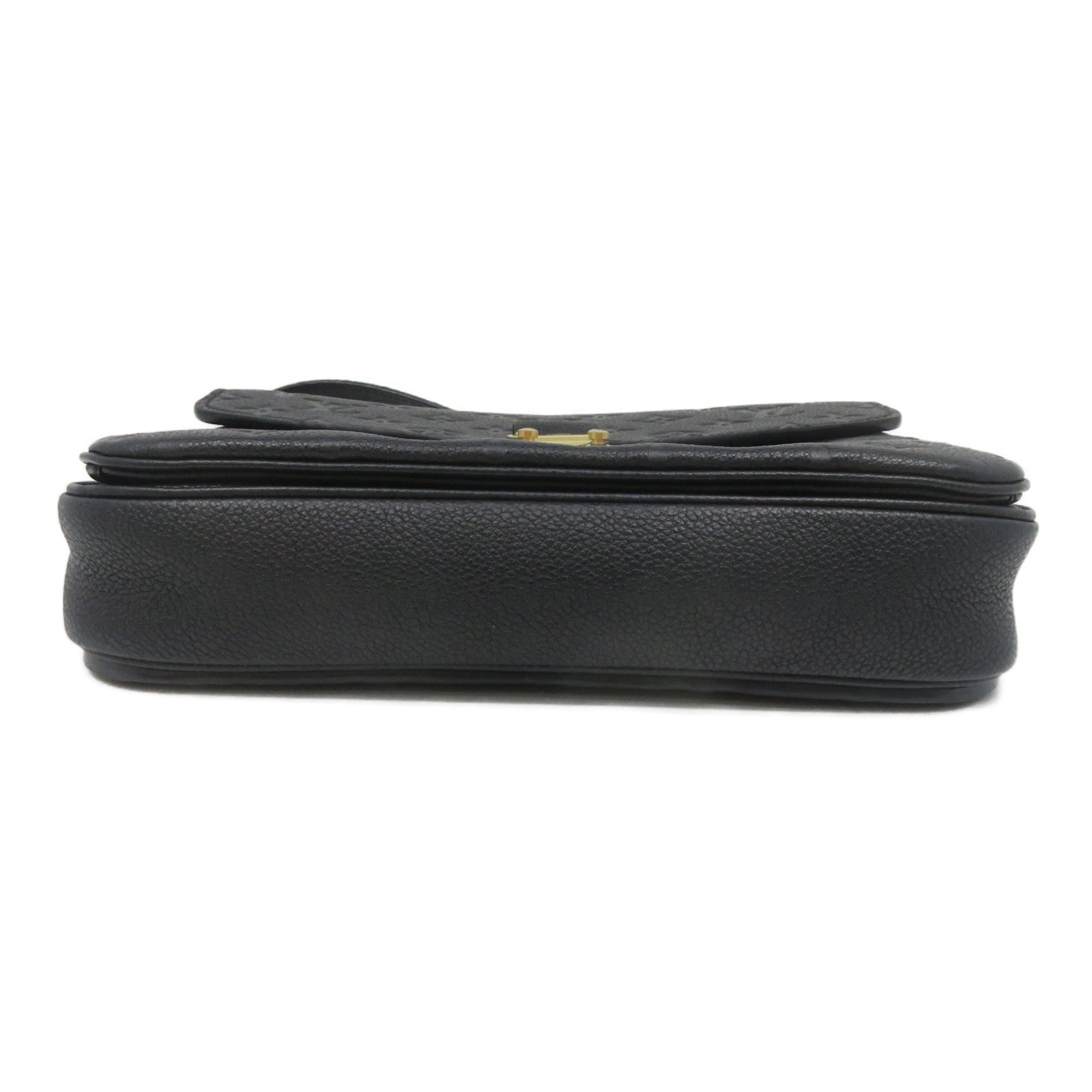 LOUIS VUITTON Monogram Empreinte Pochette Metis金扣手挽肩背两用袋黑色