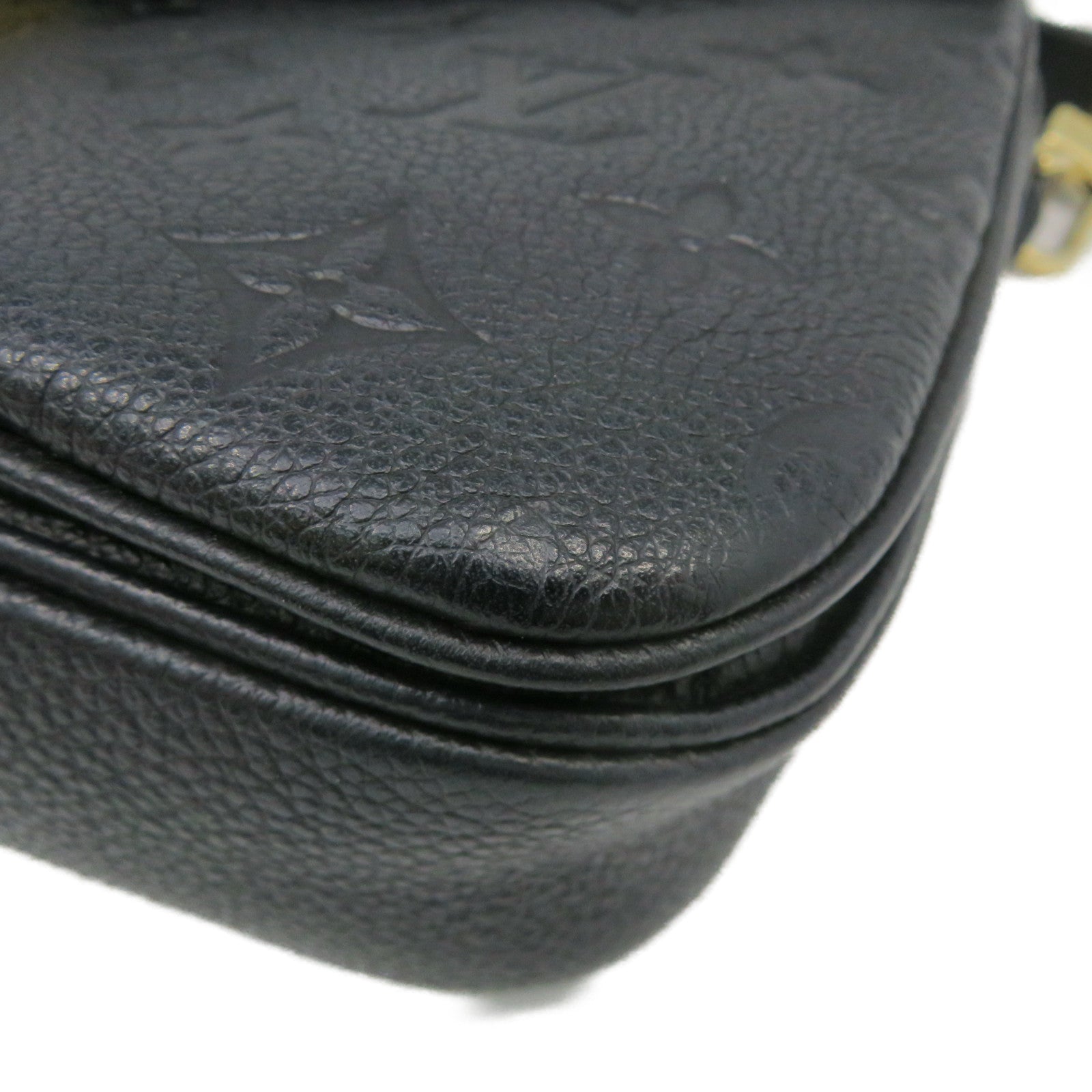 LOUIS VUITTON Monogram Empreinte Pochette Metis金扣手挽肩背两用袋黑色