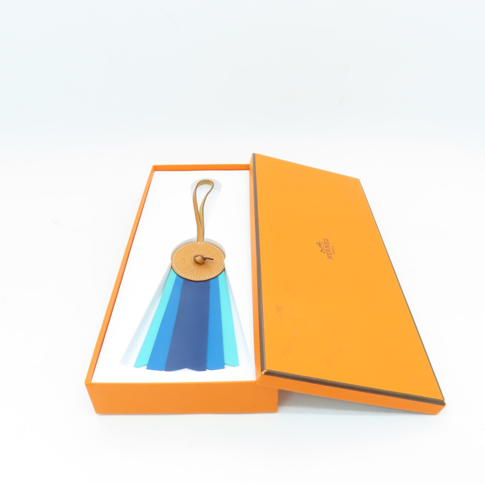 HERMES Calf Leather Charm Charm Blue/Brown