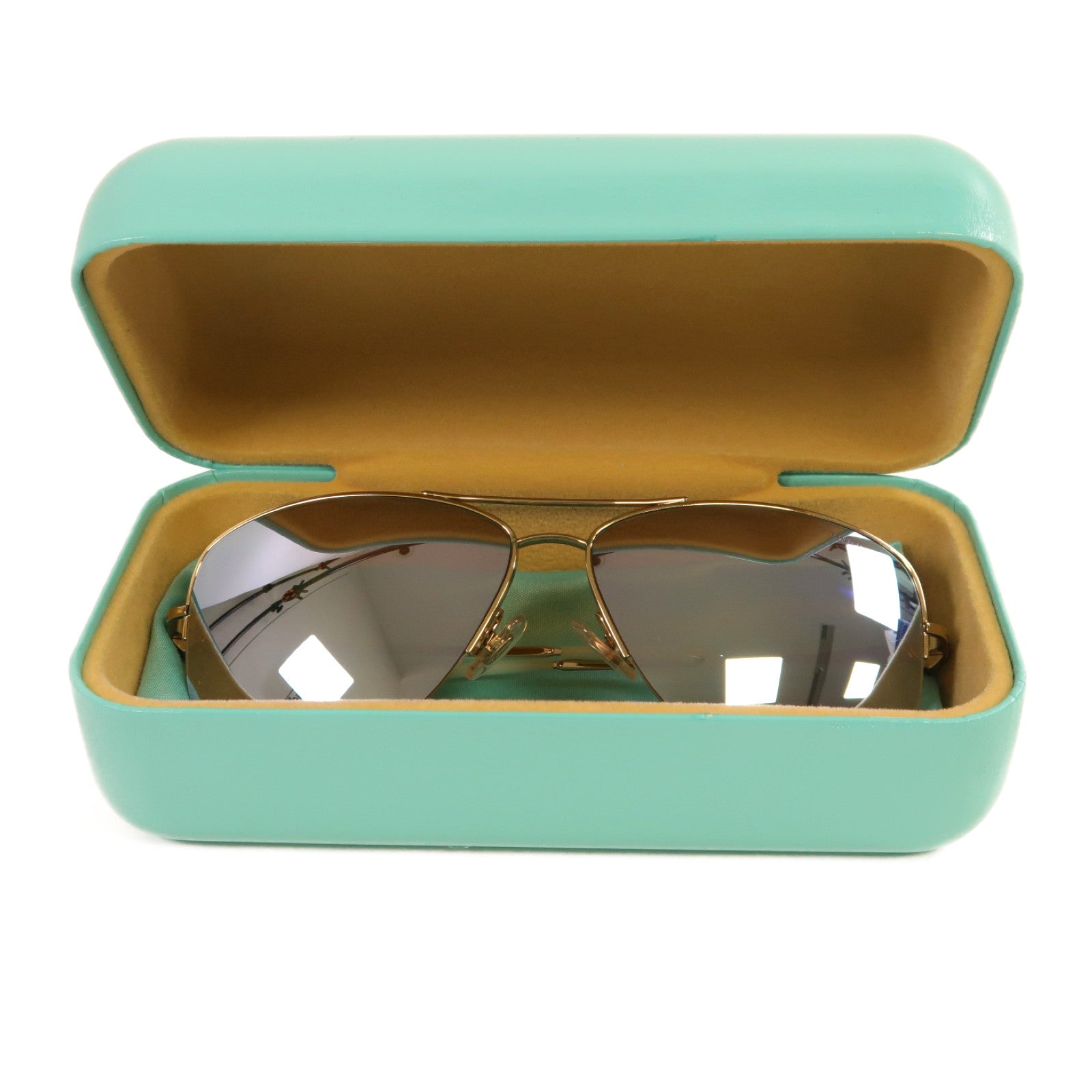 TIFFANY＆CO 金屬/PVC Sunglassess太陽眼鏡金色/湖水綠色