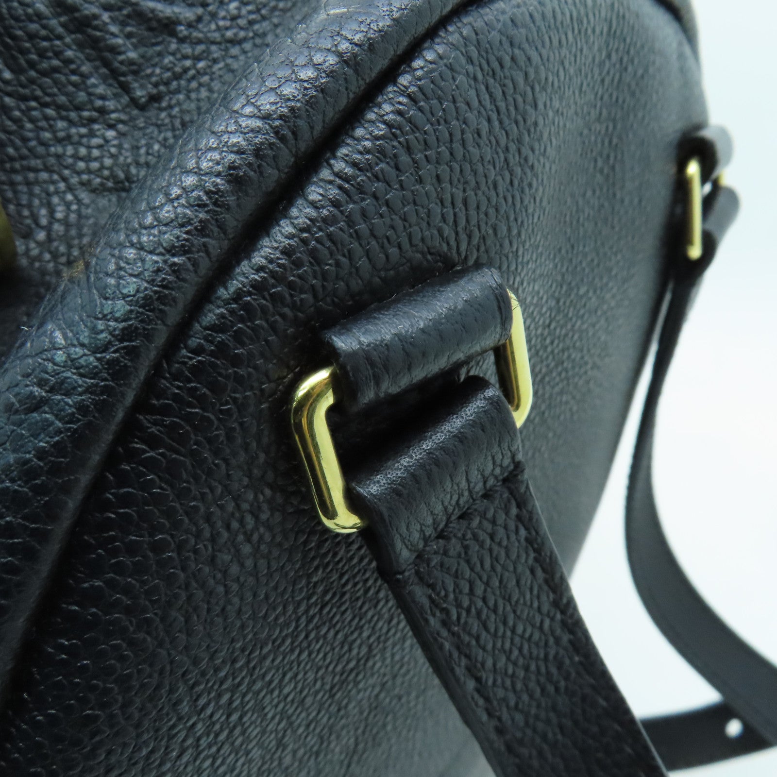 LOUIS VUITTON Monogram Empreinte Sorbonne Gold Buckle Backpack Black