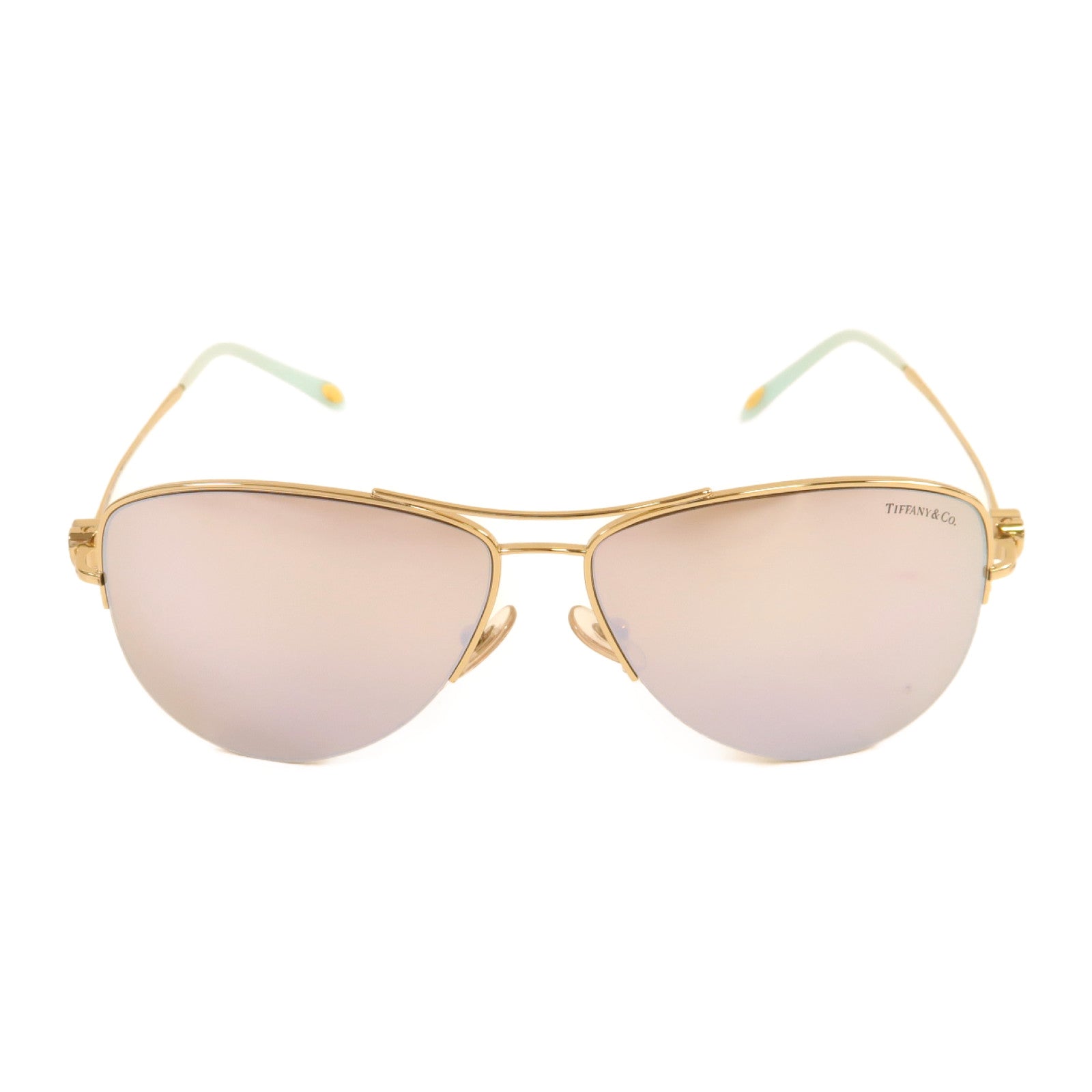 TIFFANY＆CO 金屬/PVC Sunglassess太陽眼鏡金色/湖水綠色