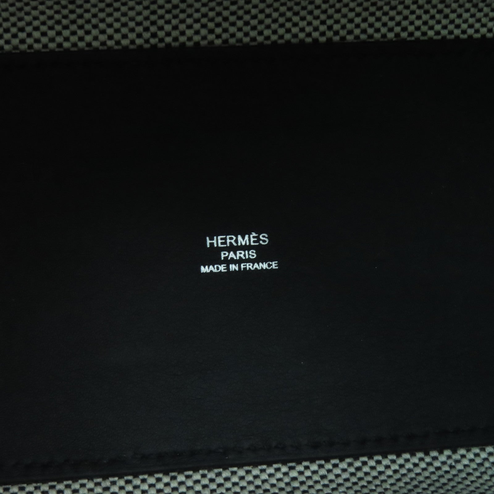 HERMES 帆布Cabas H 27手挽肩背兩用袋黒色/白色