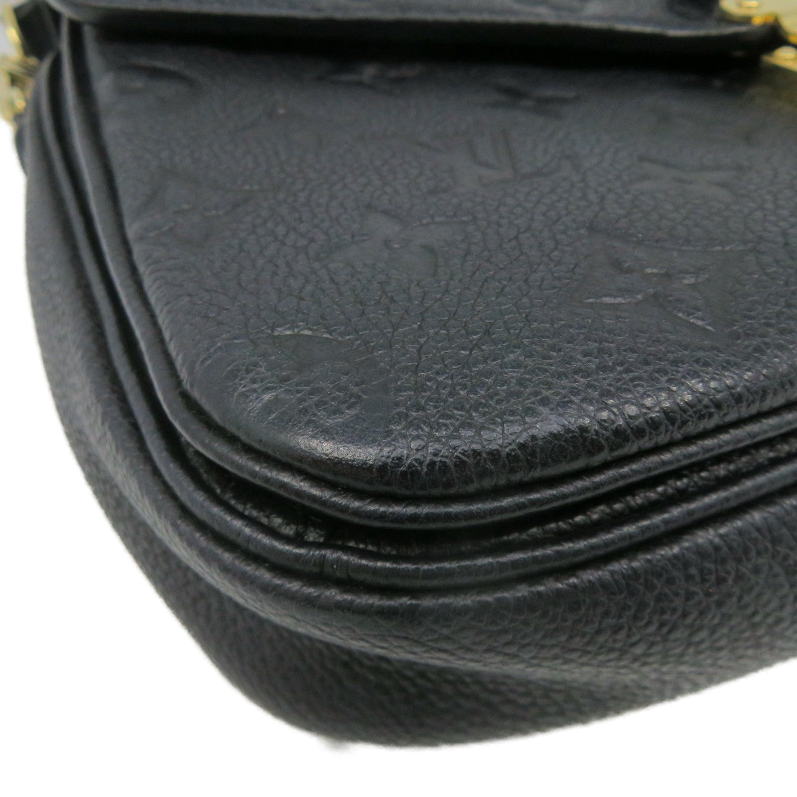 LOUIS VUITTON Monogram Empreinte Pochette Metis金扣手挽肩背两用袋黑色