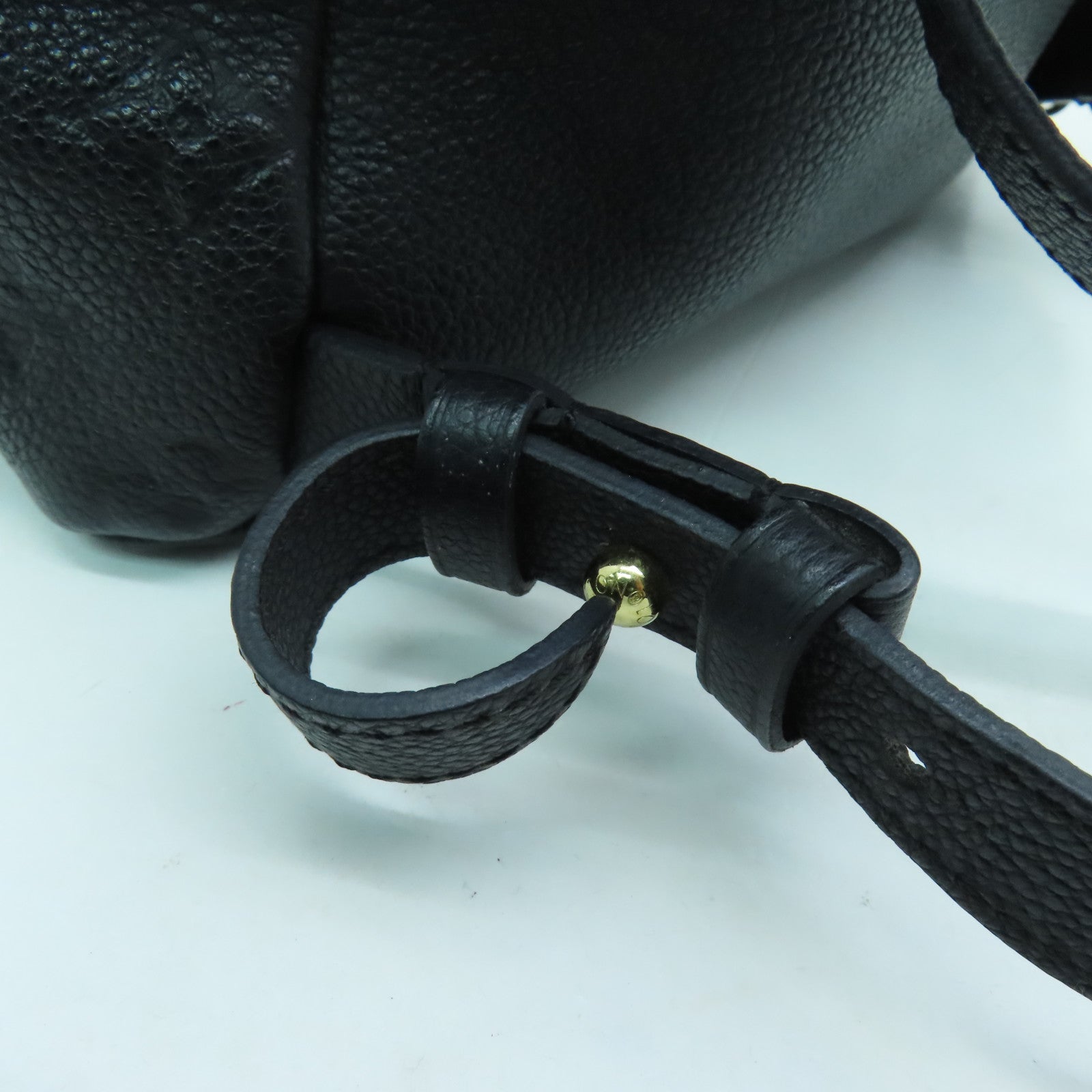 LOUIS VUITTON Monogram Empreinte Sorbonne Gold Buckle Backpack Black