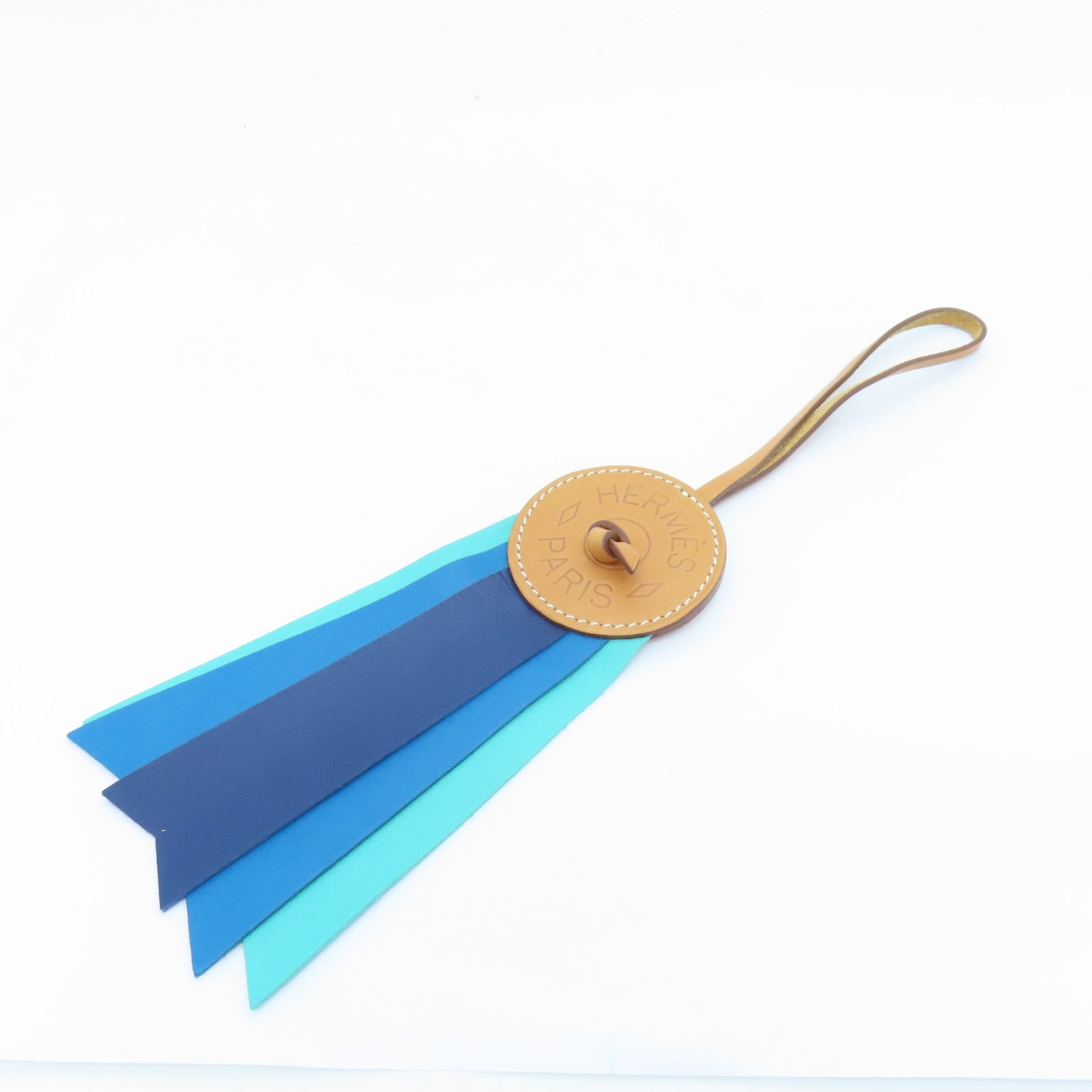 HERMES Calf Leather Charm Charm Blue/Brown