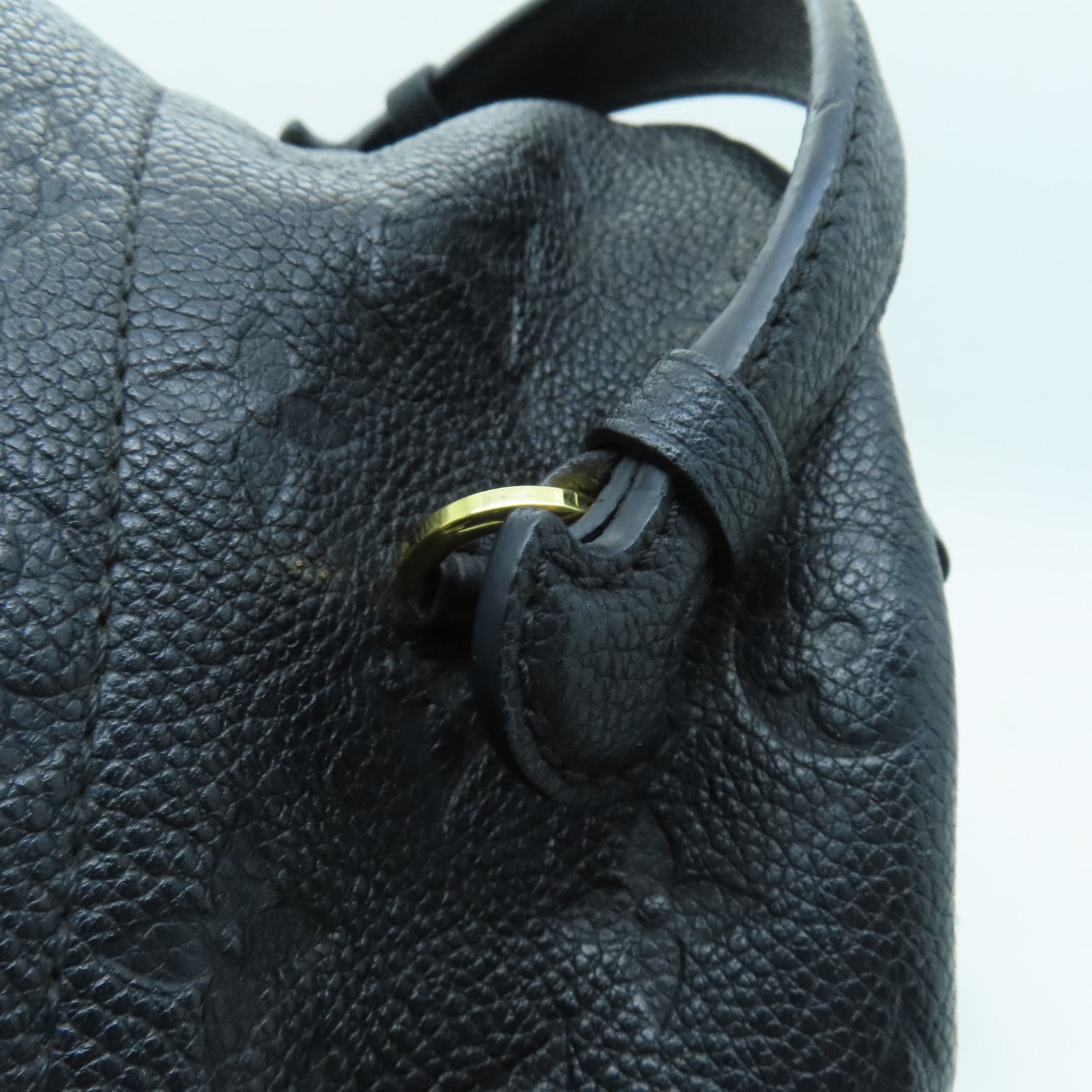 LOUIS VUITTON Monogram Empreinte Sorbonne Gold Buckle Backpack Black