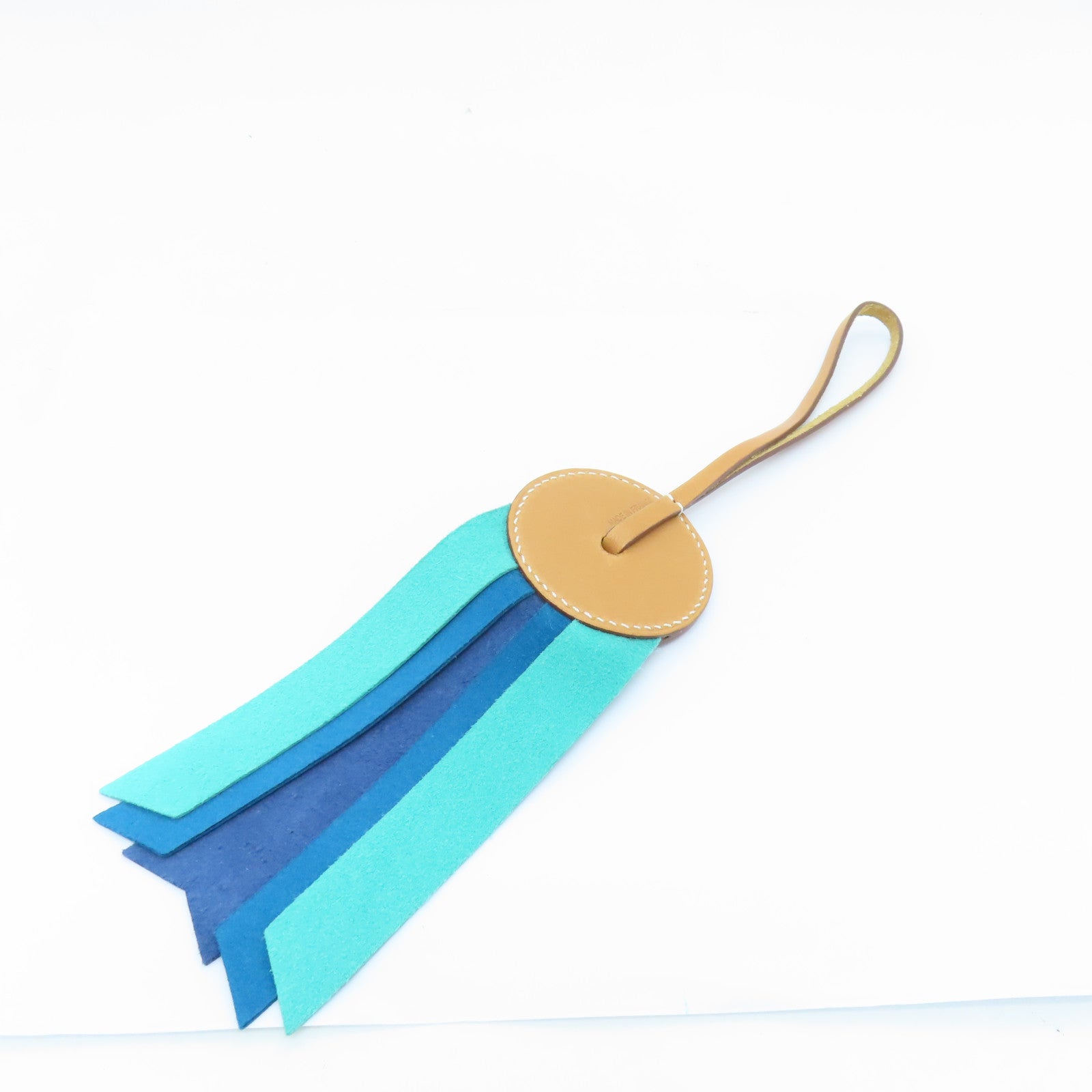 HERMES Calf Leather Charm Charm Blue/Brown