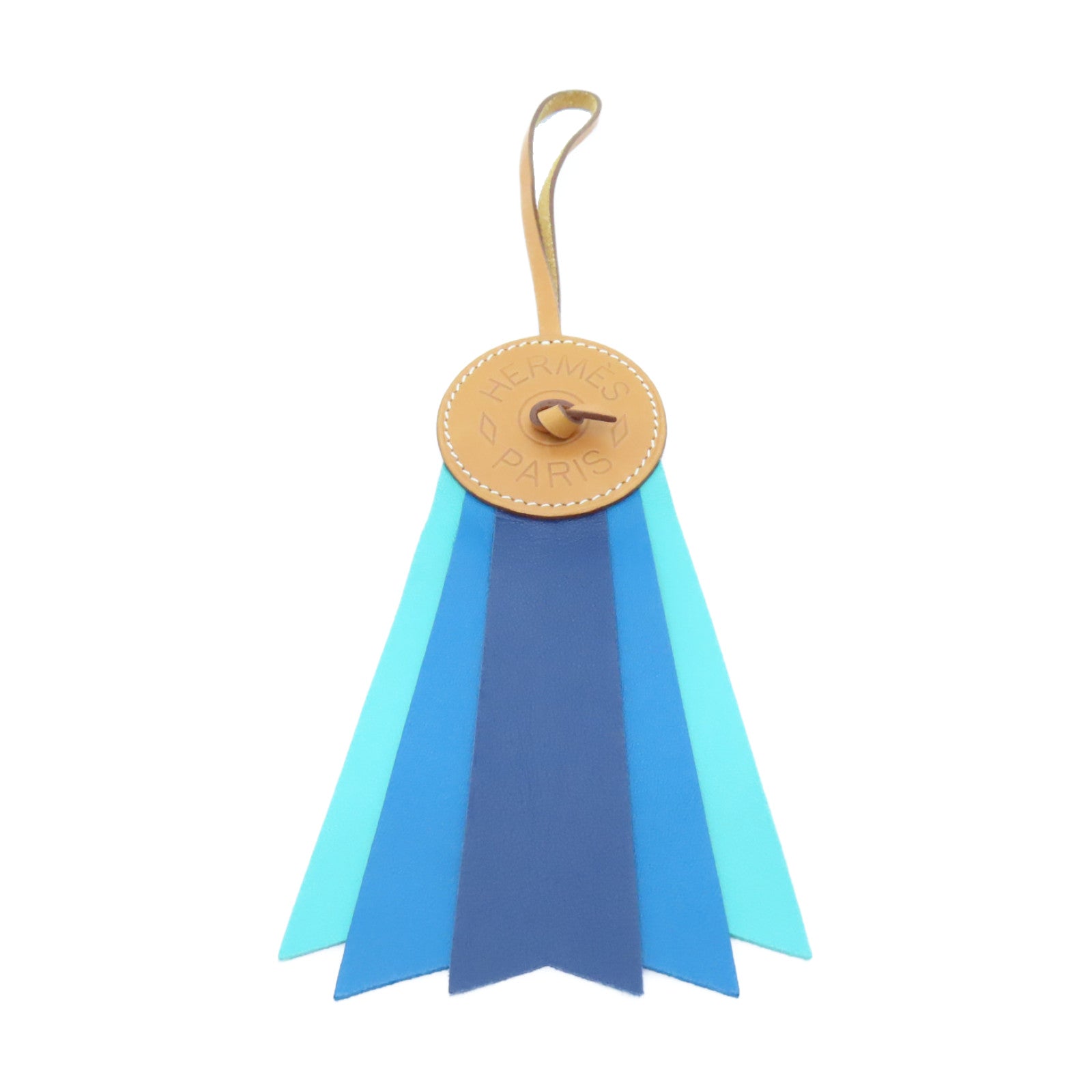 HERMES Calf Leather Charm Charm Blue/Brown