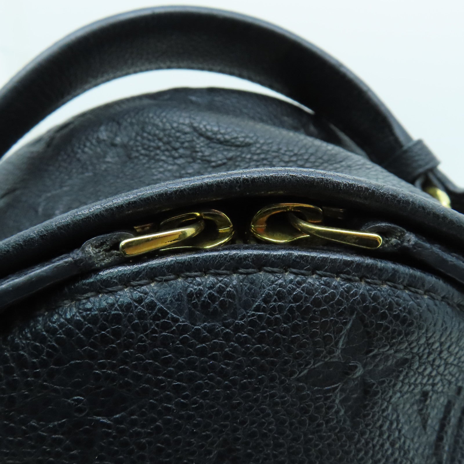 LOUIS VUITTON Monogram Empreinte Sorbonne Gold Buckle Backpack Black