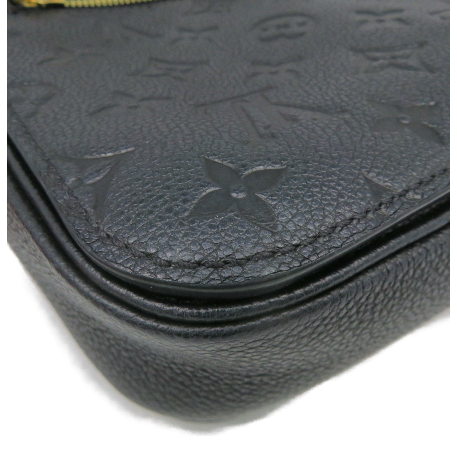 LOUIS VUITTON Monogram Empreinte Pochette Metis金扣手挽肩背两用袋黑色