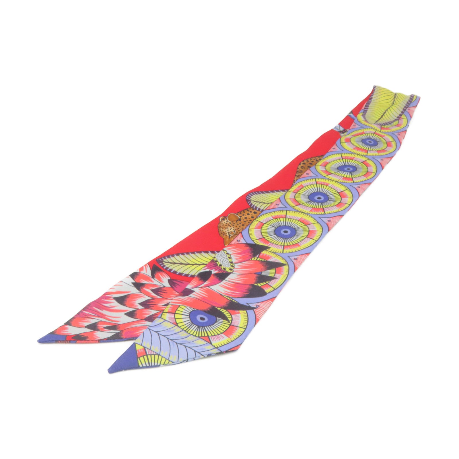HERMES Silk Twilly Scarf Orange/Color