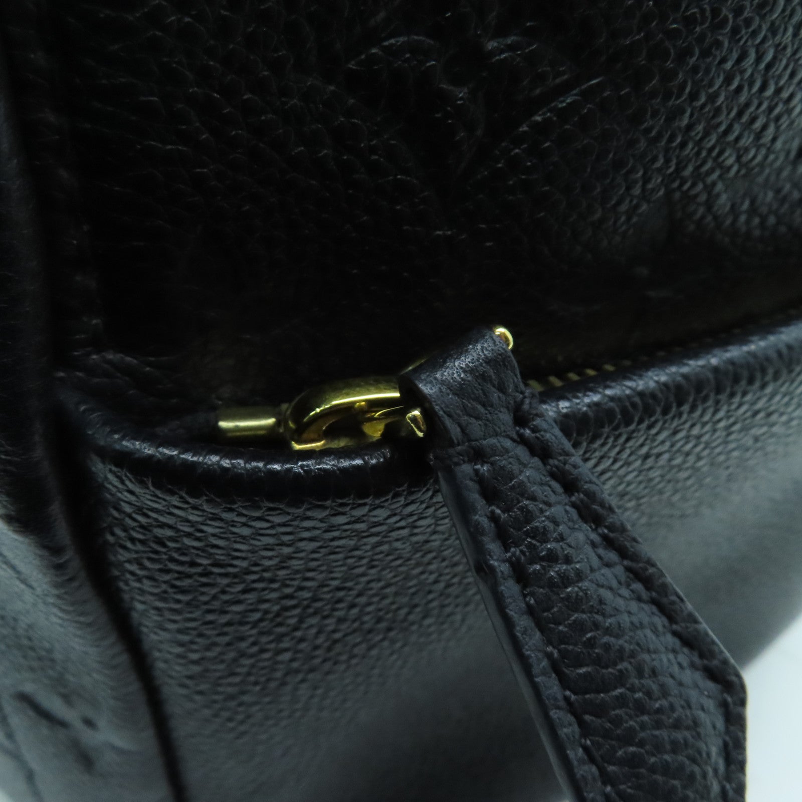 LOUIS VUITTON Monogram Empreinte Sorbonne Gold Buckle Backpack Black