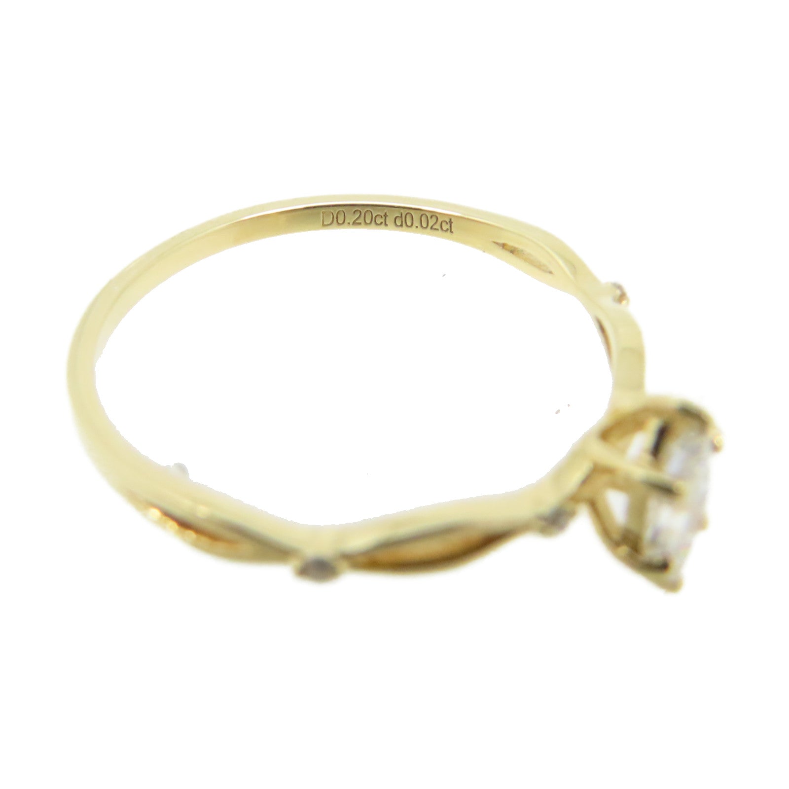 JEWELRY 18K黃金/0.20ct鑽石Diamond Ring戒指US#6
