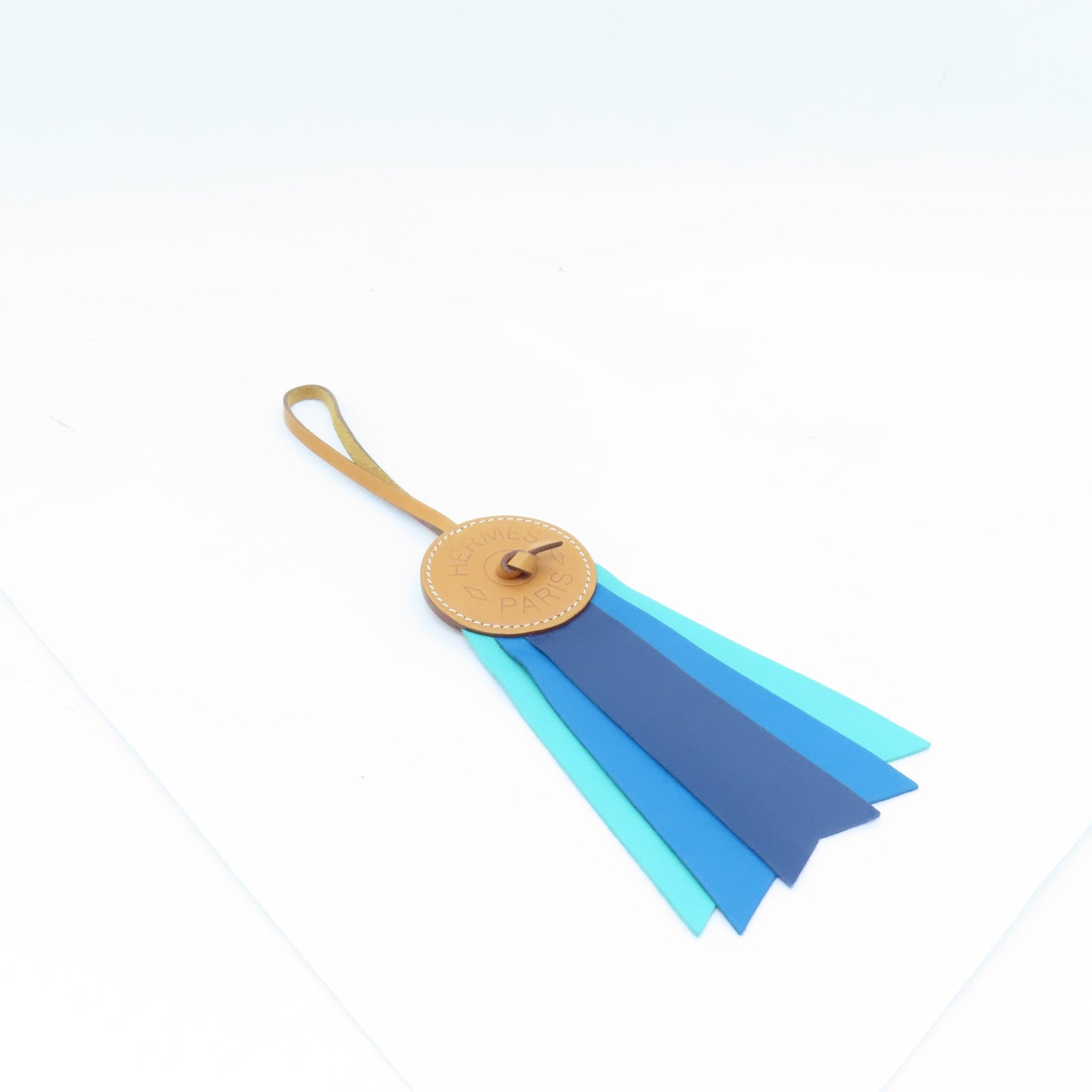 HERMES Calf Leather Charm Charm Blue/Brown
