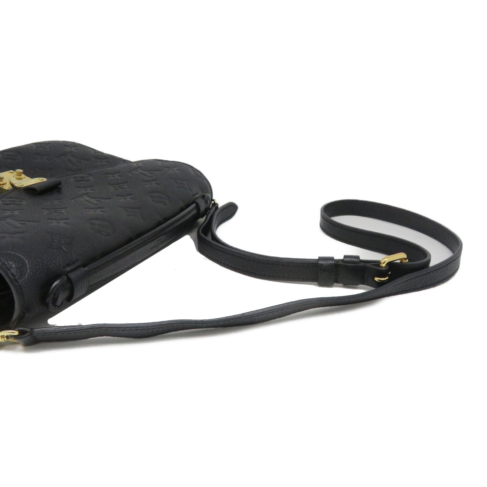 LOUIS VUITTON Monogram Empreinte Pochette Metis金扣手挽肩背两用袋黑色