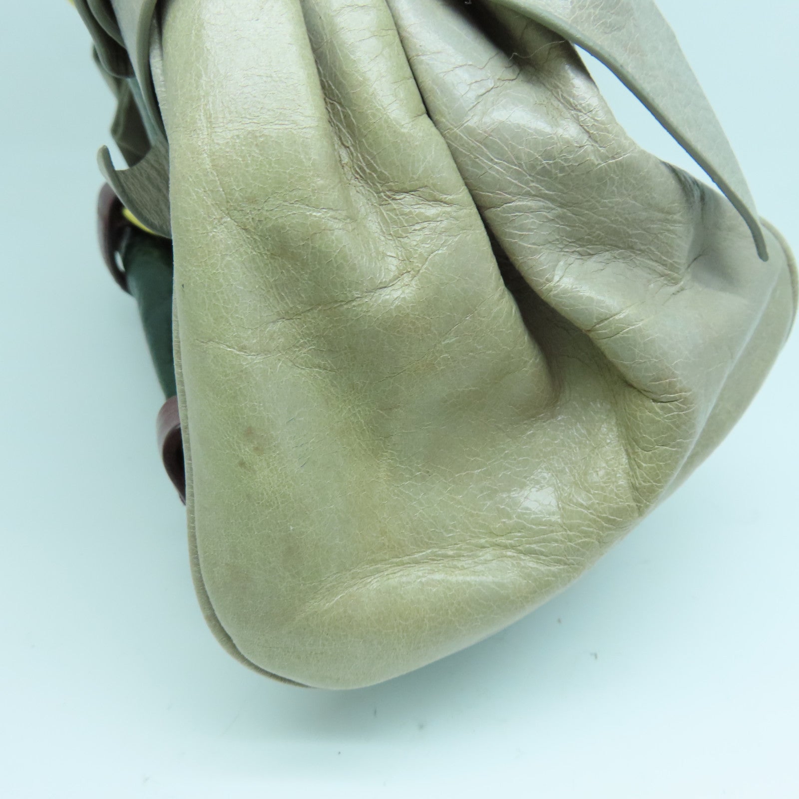 Miu Miu 牛皮皮革2way Shoulder Bag金扣手挽肩背两用袋绿色灰色