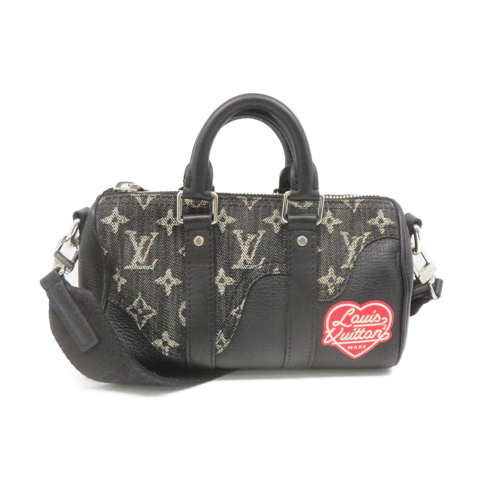 LOUIS VUITTON Mono-Denim Keepall XS 2way Shoulder Bag手挽肩背两用袋黑色