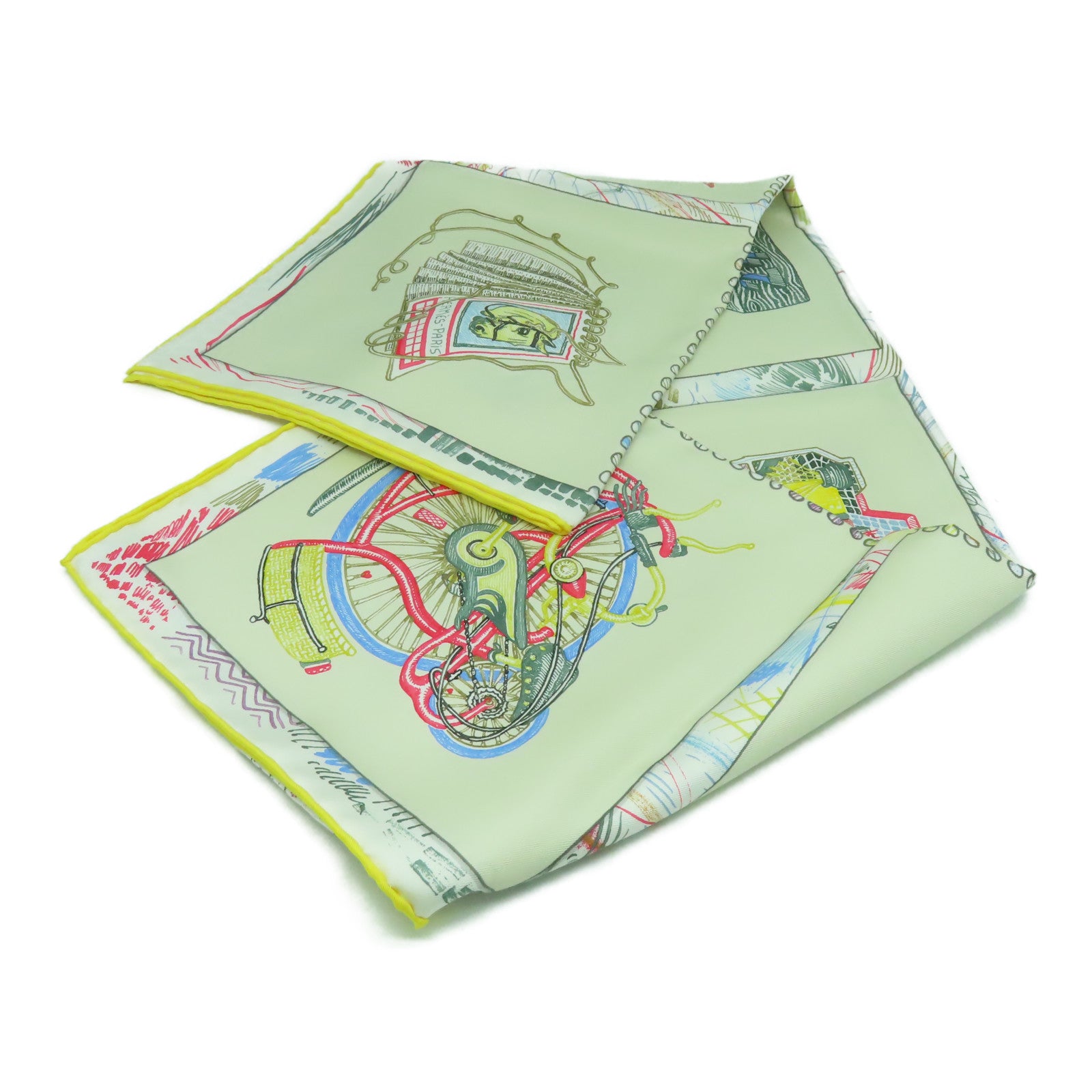 HERMES 絲質Scarf 90x90絲巾米色
