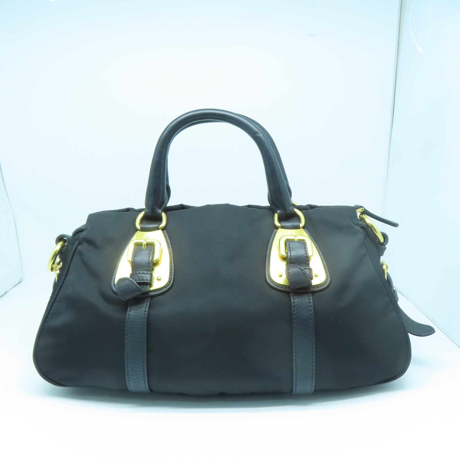 PRADA 尼龙2 way Shoulder金扣手挽肩背两用袋