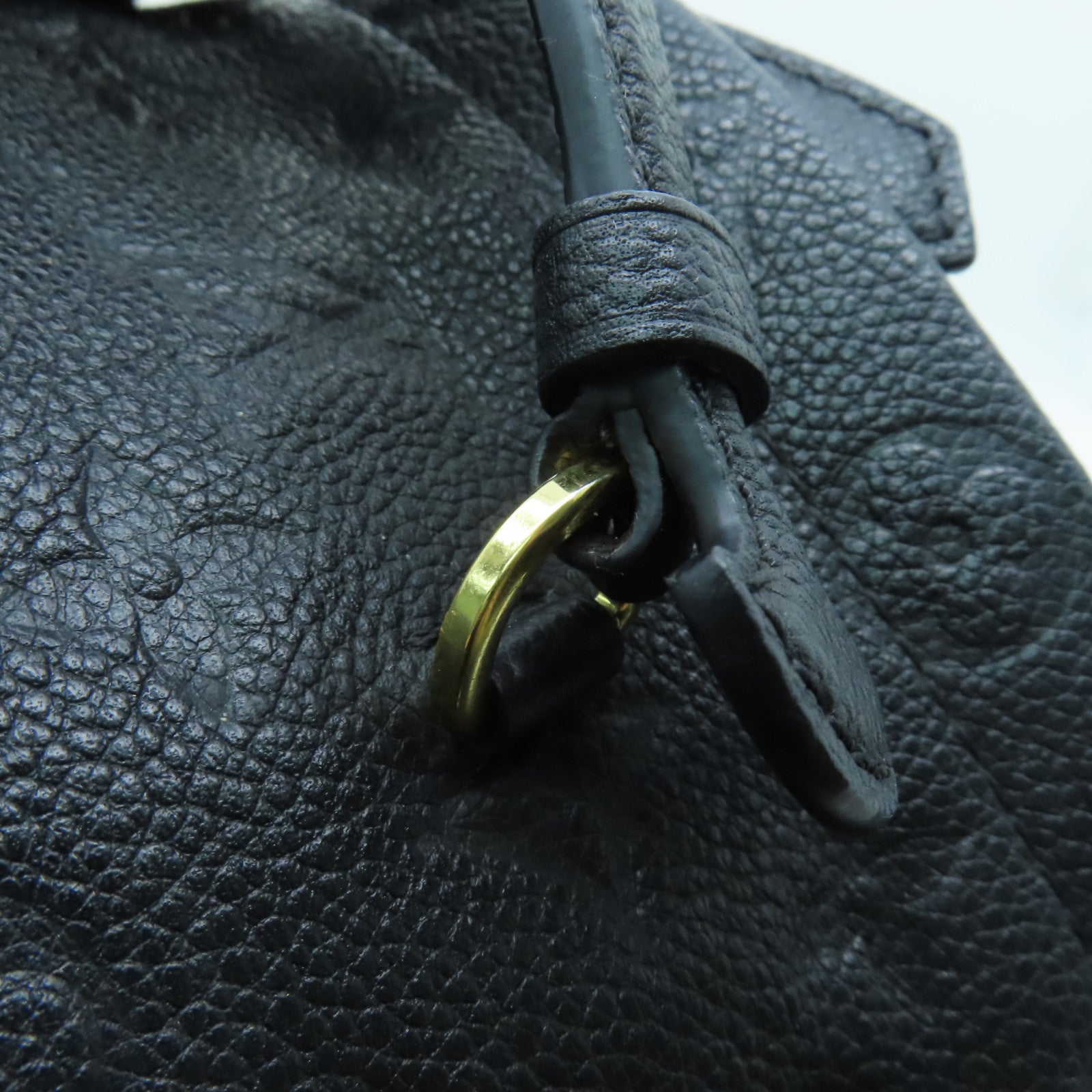 LOUIS VUITTON Monogram Empreinte Sorbonne Gold Buckle Backpack Black