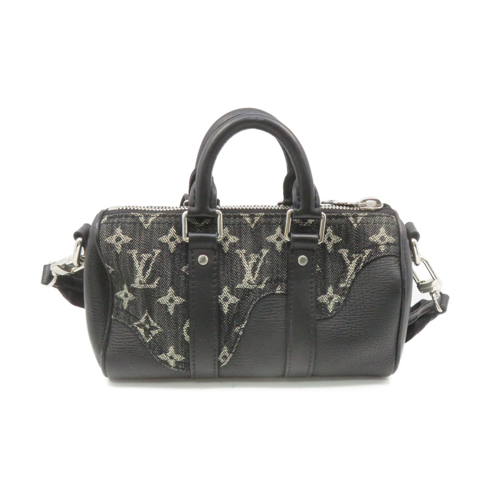 LOUIS VUITTON Mono-Denim Keepall XS 2way Shoulder Bag手挽肩背两用袋黑色