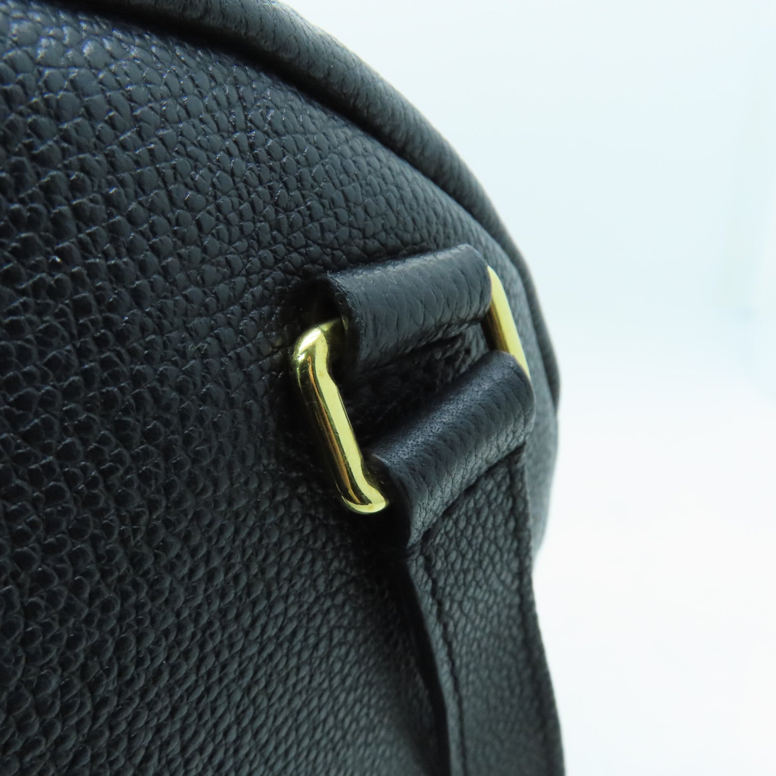 LOUIS VUITTON Monogram Empreinte Sorbonne Gold Buckle Backpack Black