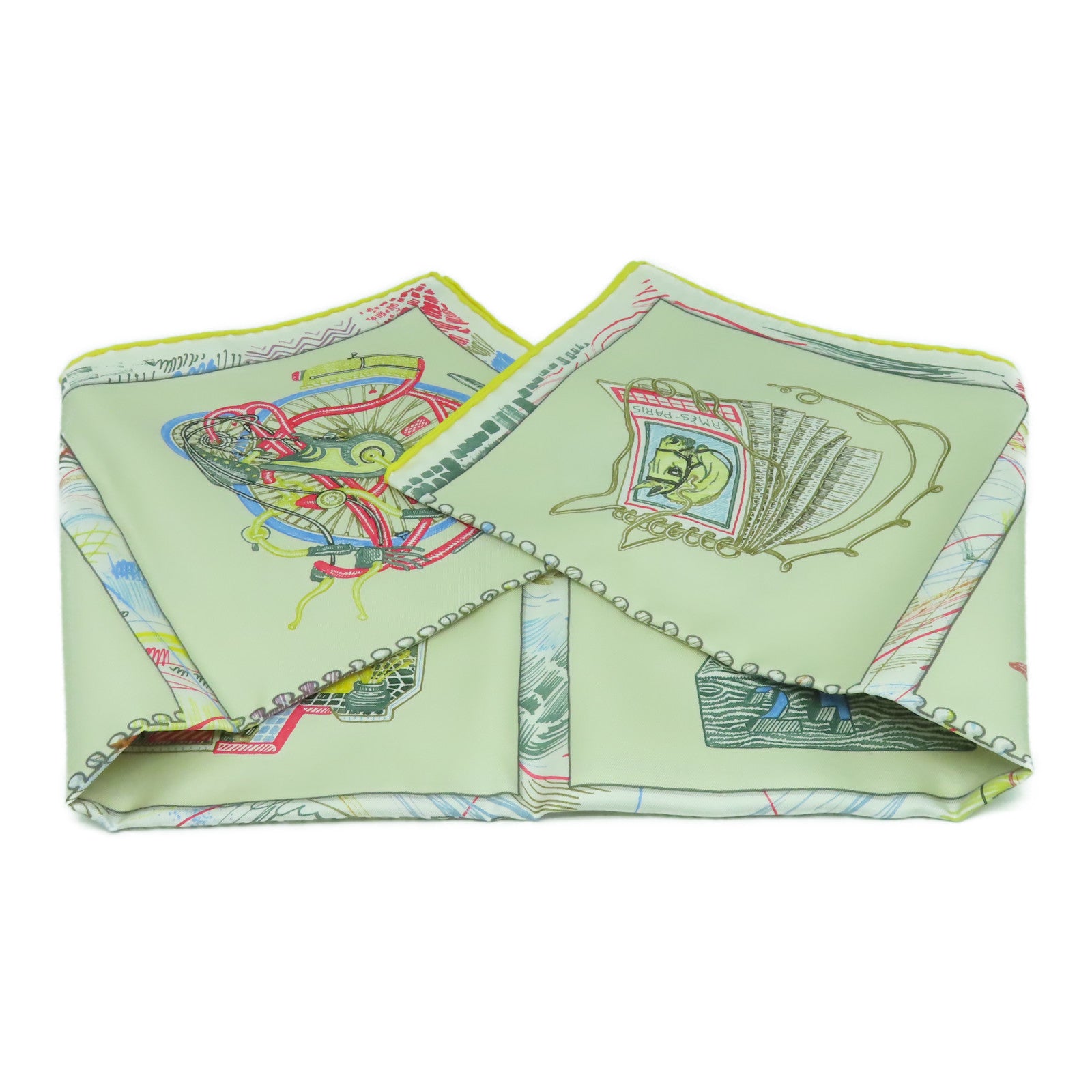 HERMES 絲質Scarf 90x90絲巾米色