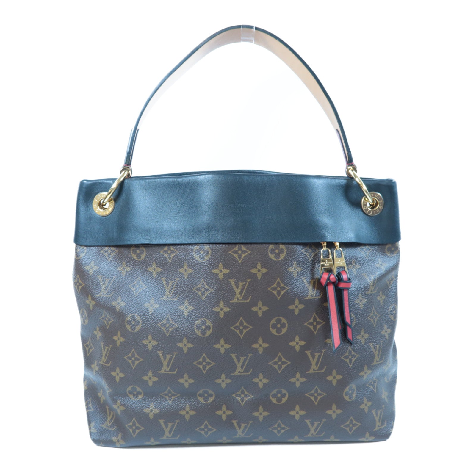 LOUIS VUITTON Monogram Tuileries Hobo金扣手挽袋啡色/黑色