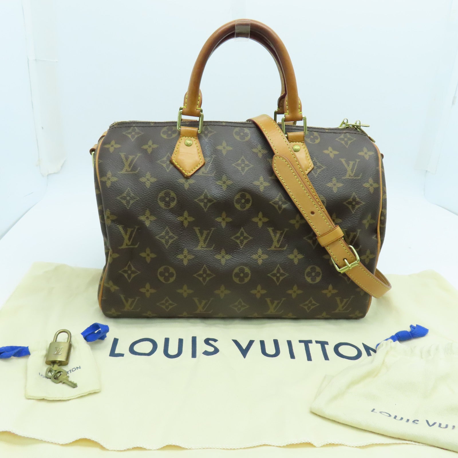 LOUIS VUITTON Monogram Speedy Bandouliere 30手挽肩背兩用袋啡色