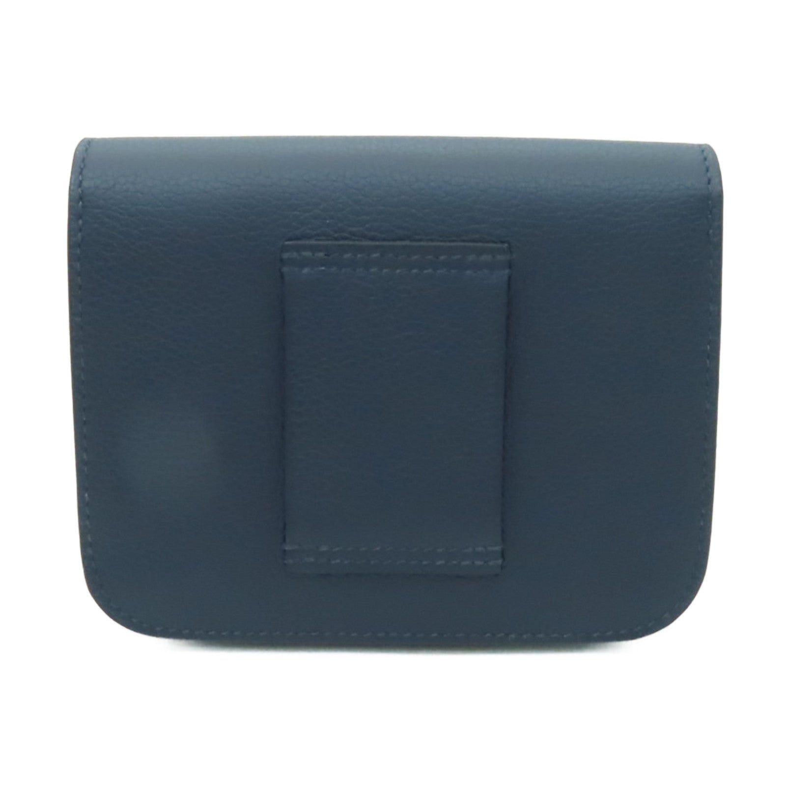 HERMES Evercolor皮革Constance Slim金扣手拿包Bleu Nuit深藍色