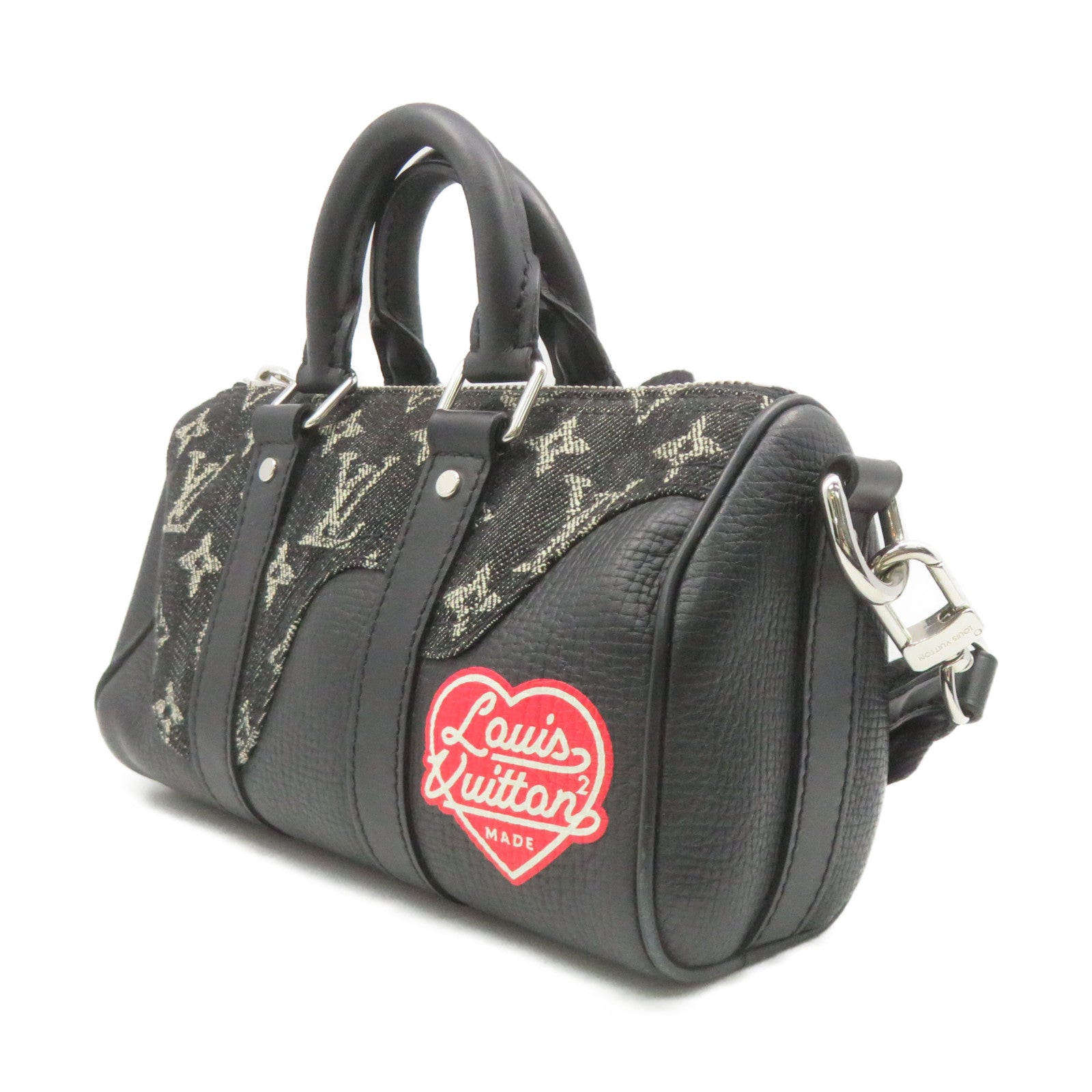 LOUIS VUITTON Mono-Denim Keepall XS 2way Shoulder Bag手挽肩背两用袋黑色