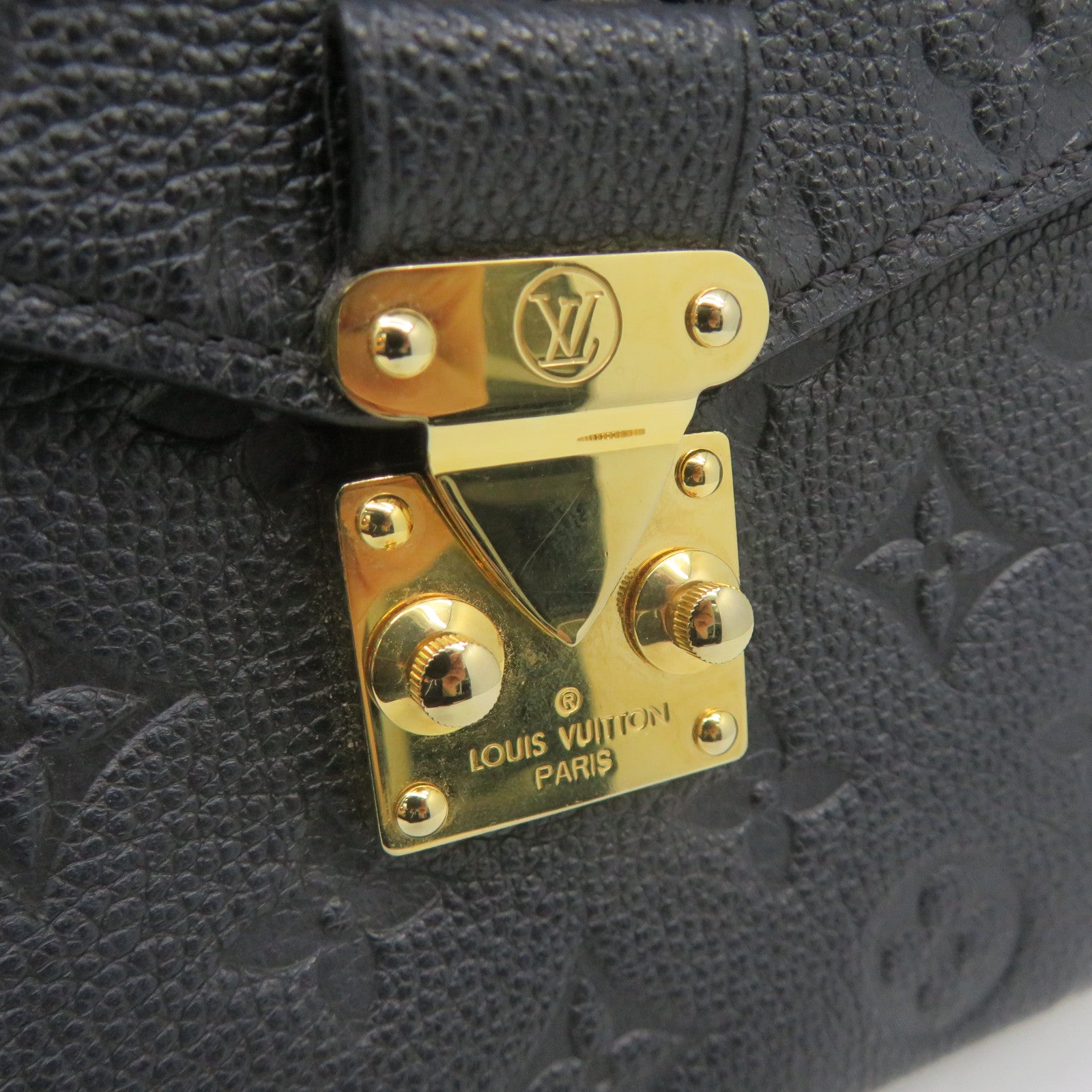 LOUIS VUITTON Monogram Empreinte Pochette Metis金扣手挽肩背两用袋黑色