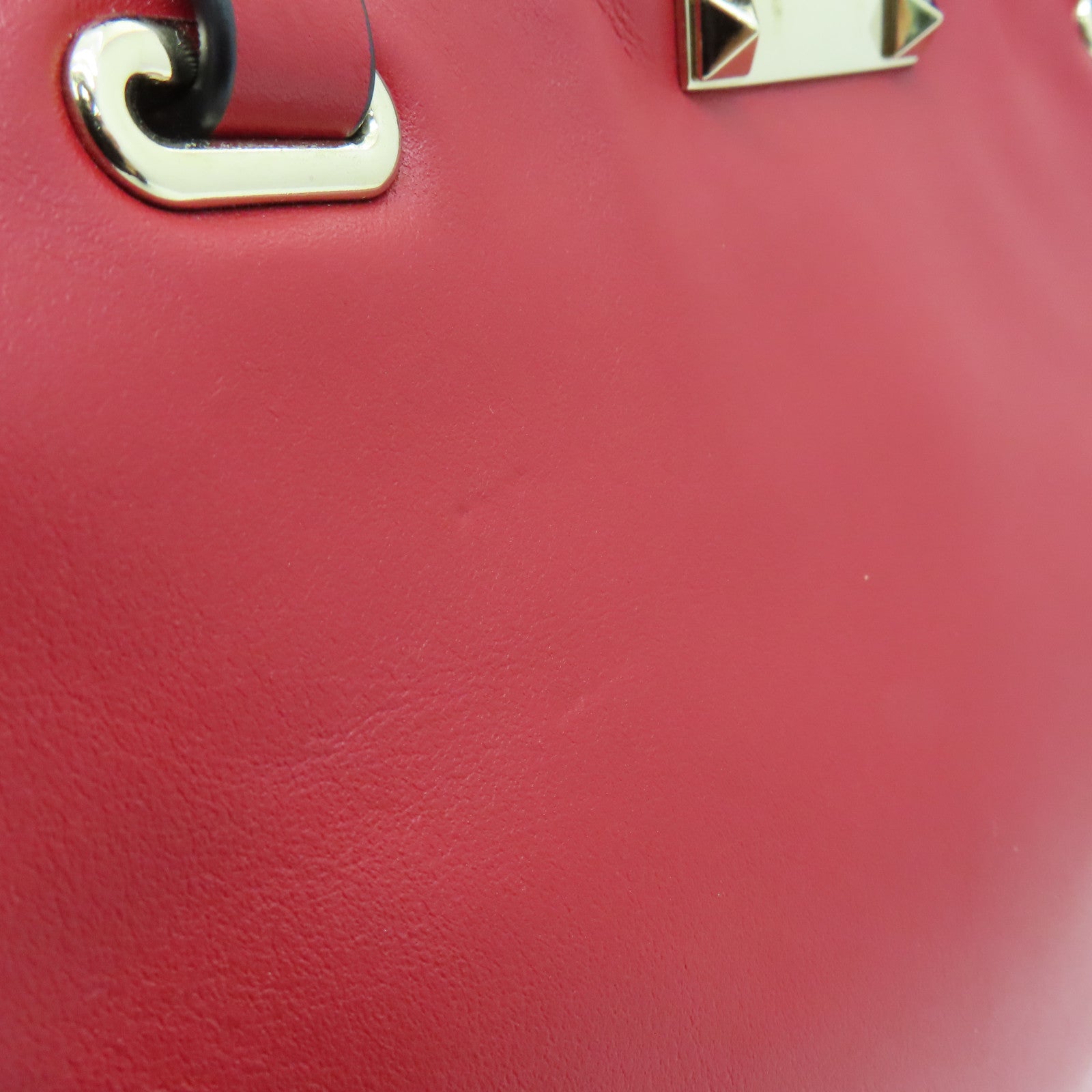 Valentino sheepskin leather 2way Shoulder Bag gold buckle handle shoulder bag red