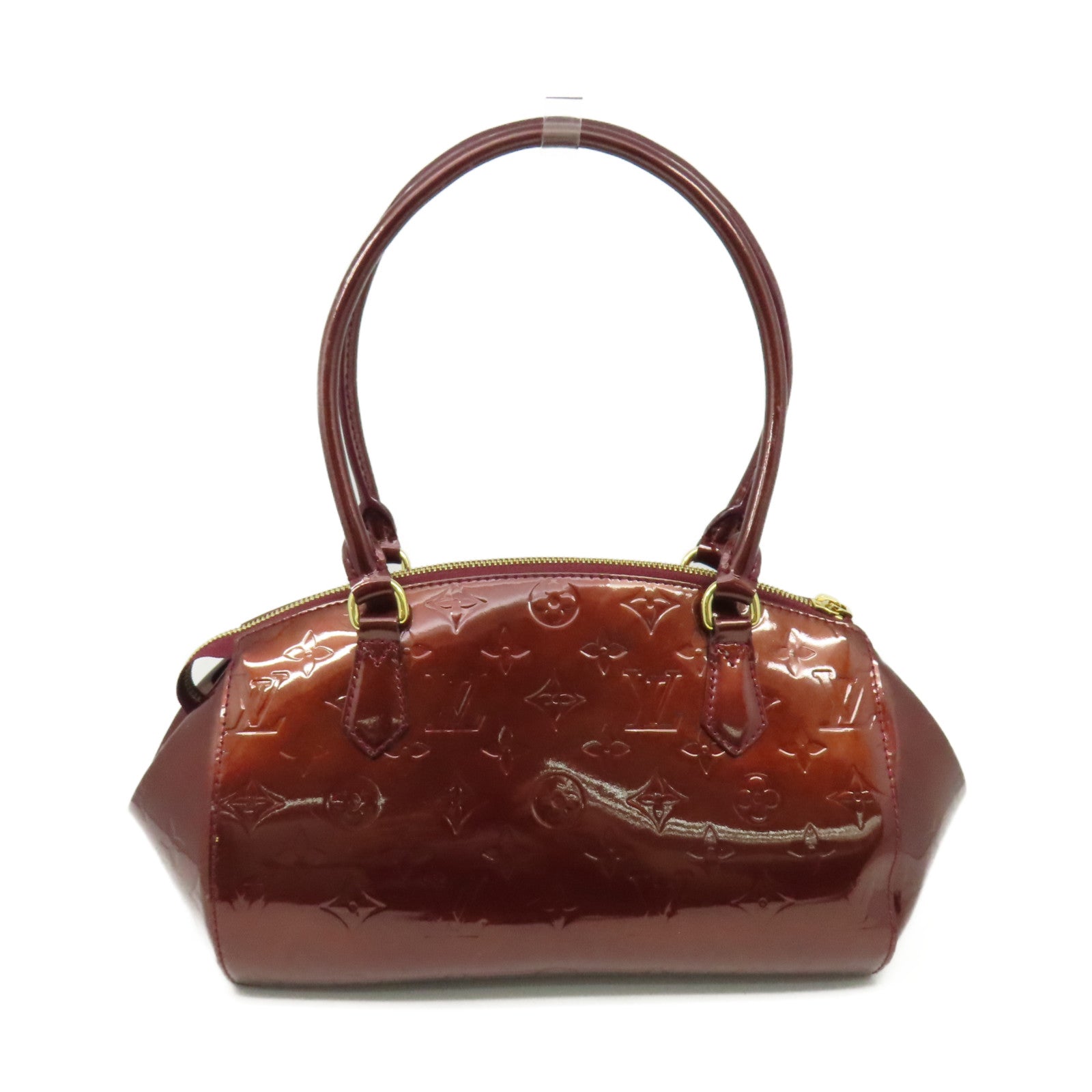 LOUIS VUITTON Vernis Sherwood PM Shoulder Bag肩背袋酒紅色
