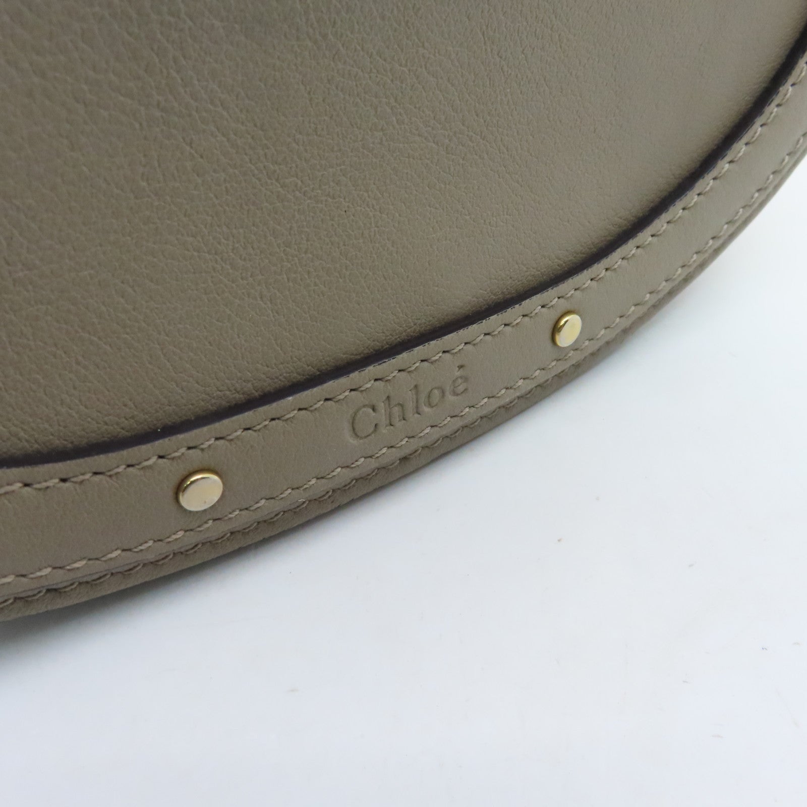 Chloe cowhide leather Bracelet Nile gold buckle handle shoulder bag gray
