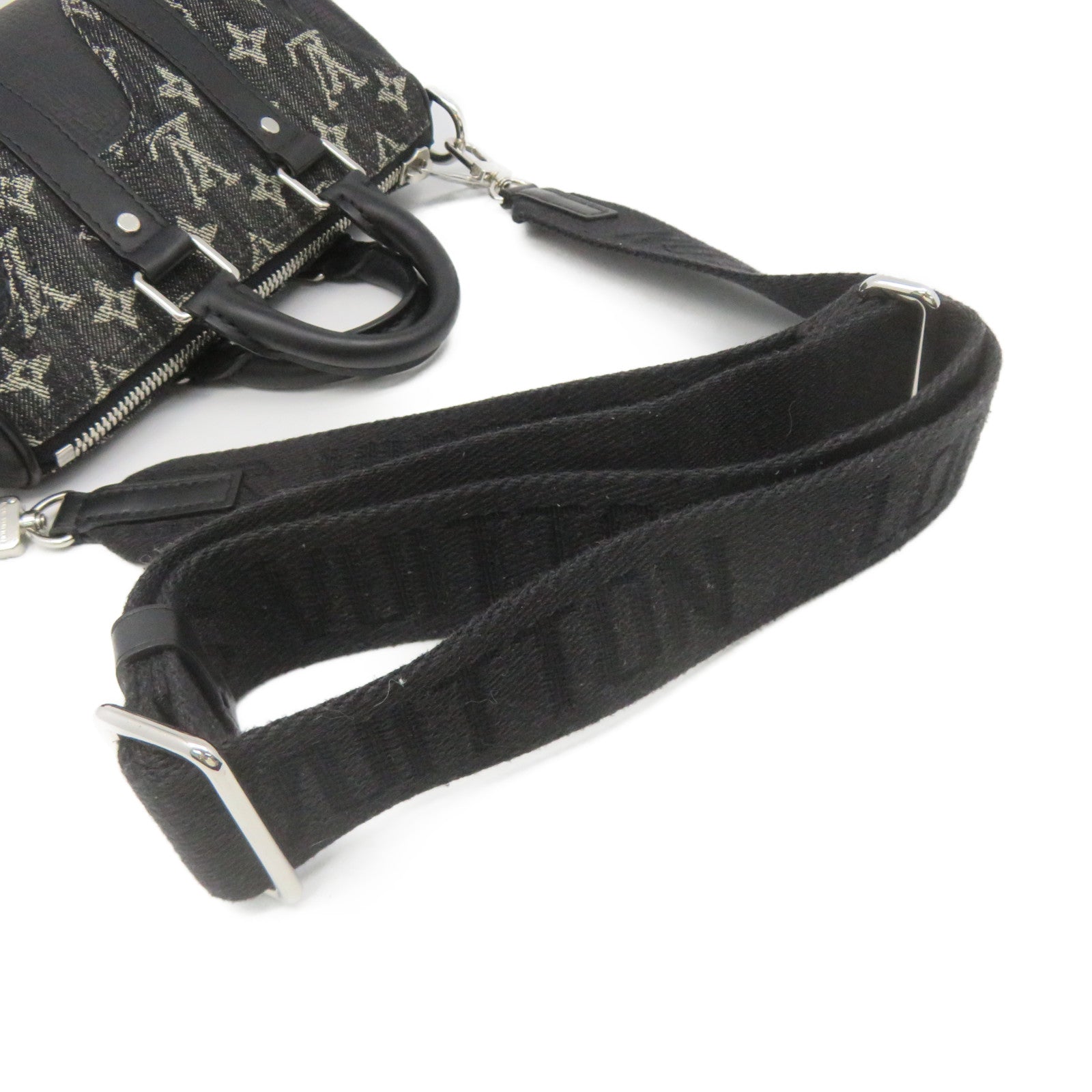 LOUIS VUITTON Mono-Denim Keepall XS 2way Shoulder Bag手挽肩背两用袋黑色