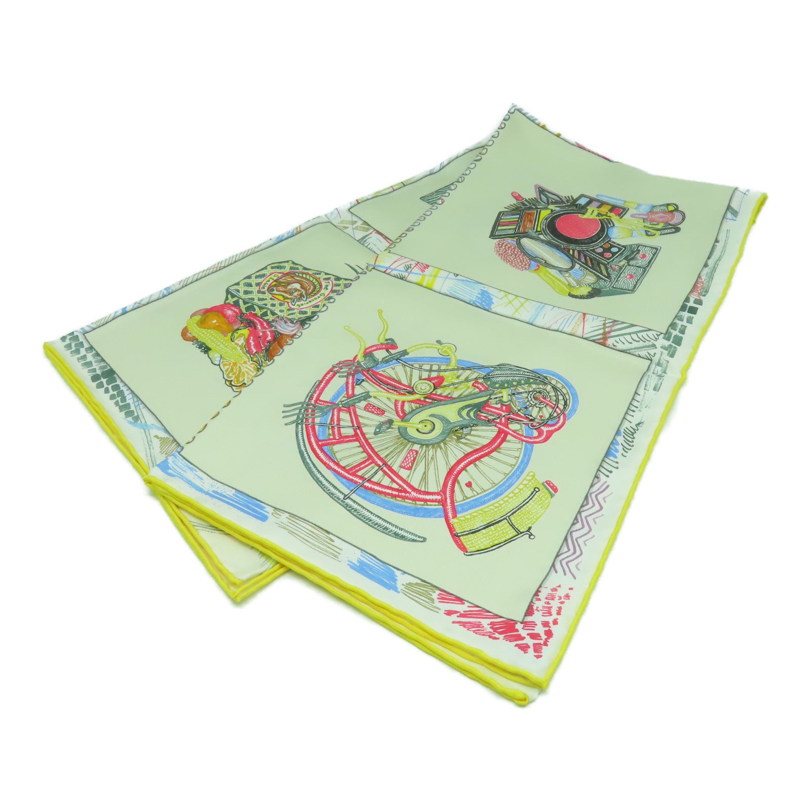 HERMES 絲質Scarf 90x90絲巾米色