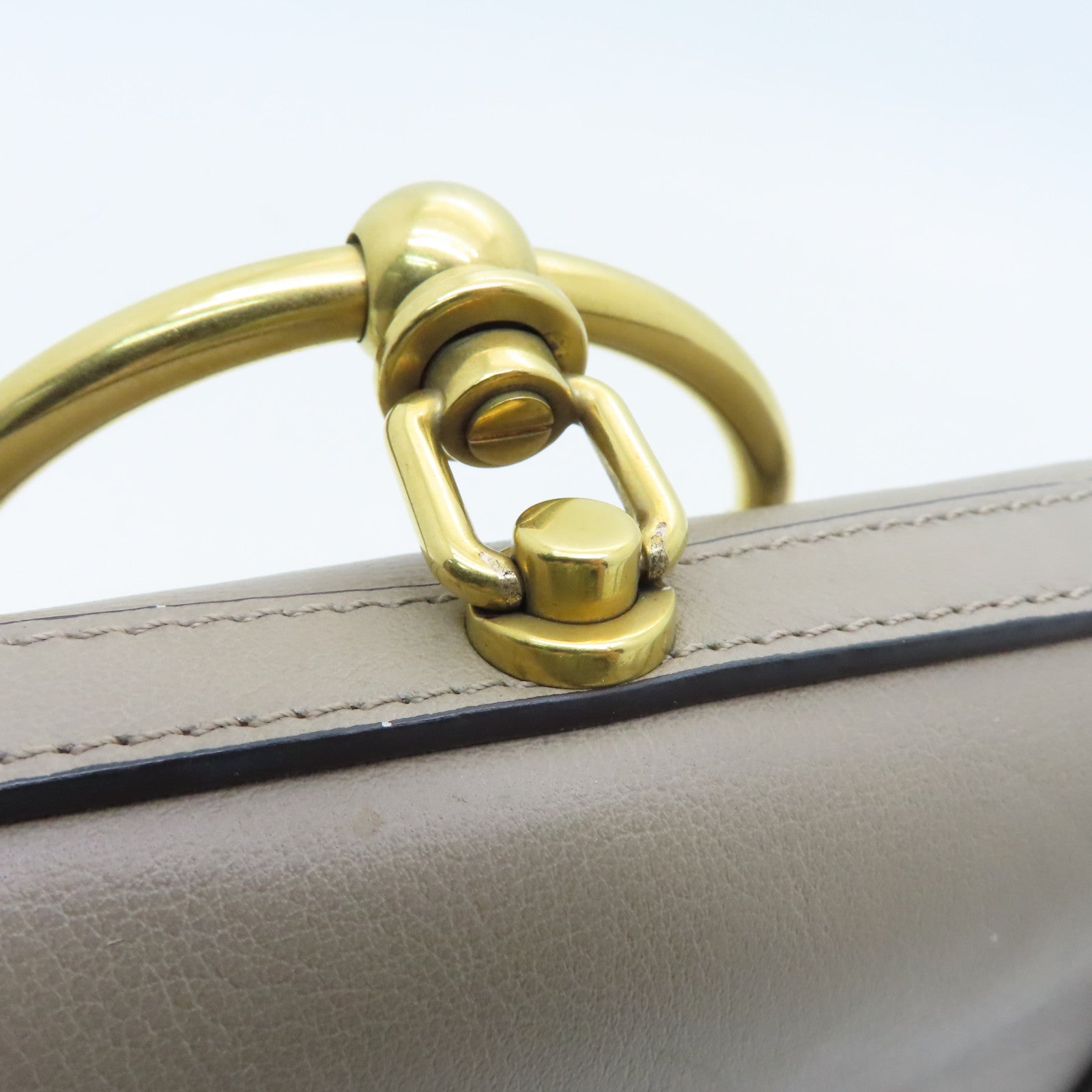 Chloe cowhide leather Bracelet Nile gold buckle handle shoulder bag gray