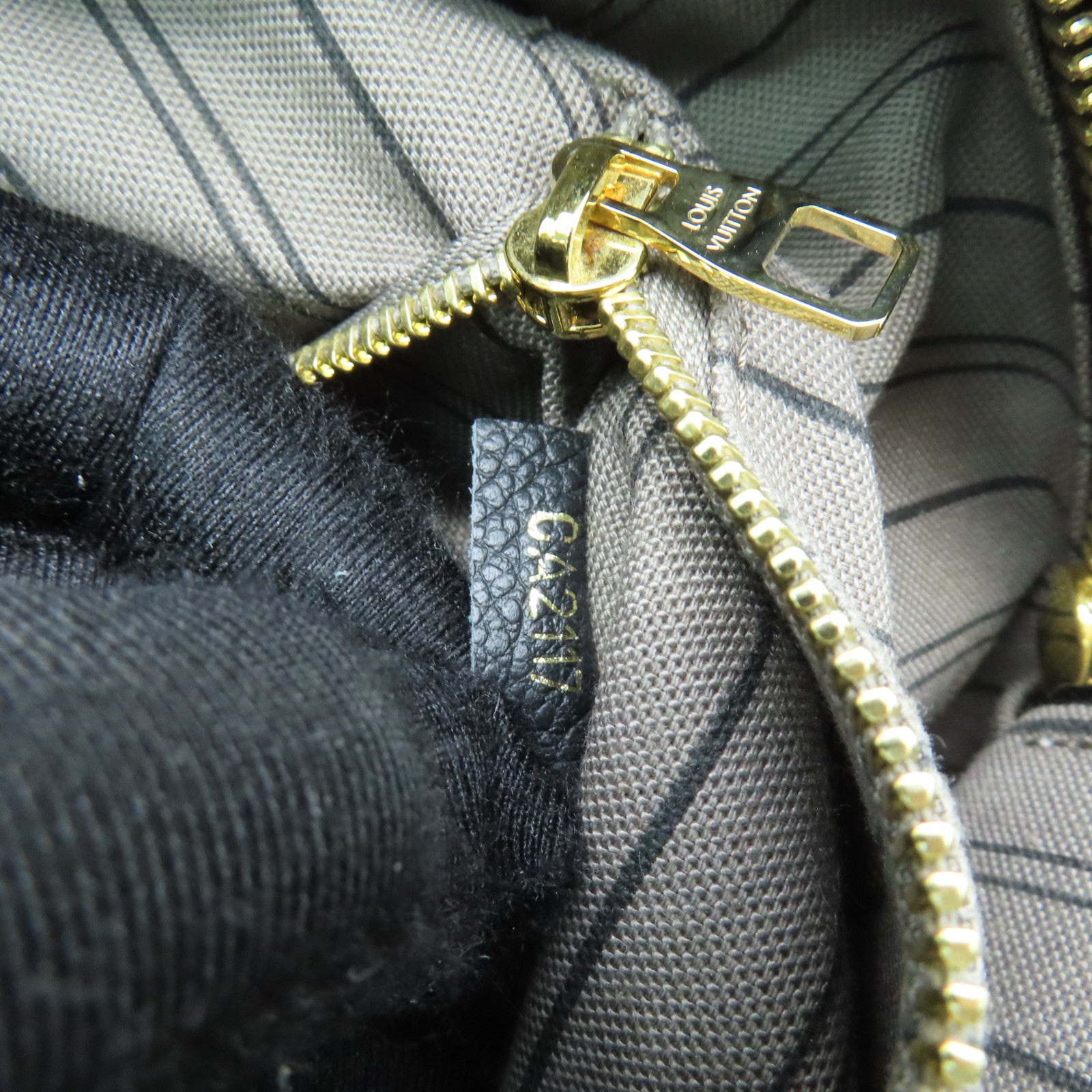 LOUIS VUITTON Monogram Empreinte Sorbonne Gold Buckle Backpack Black