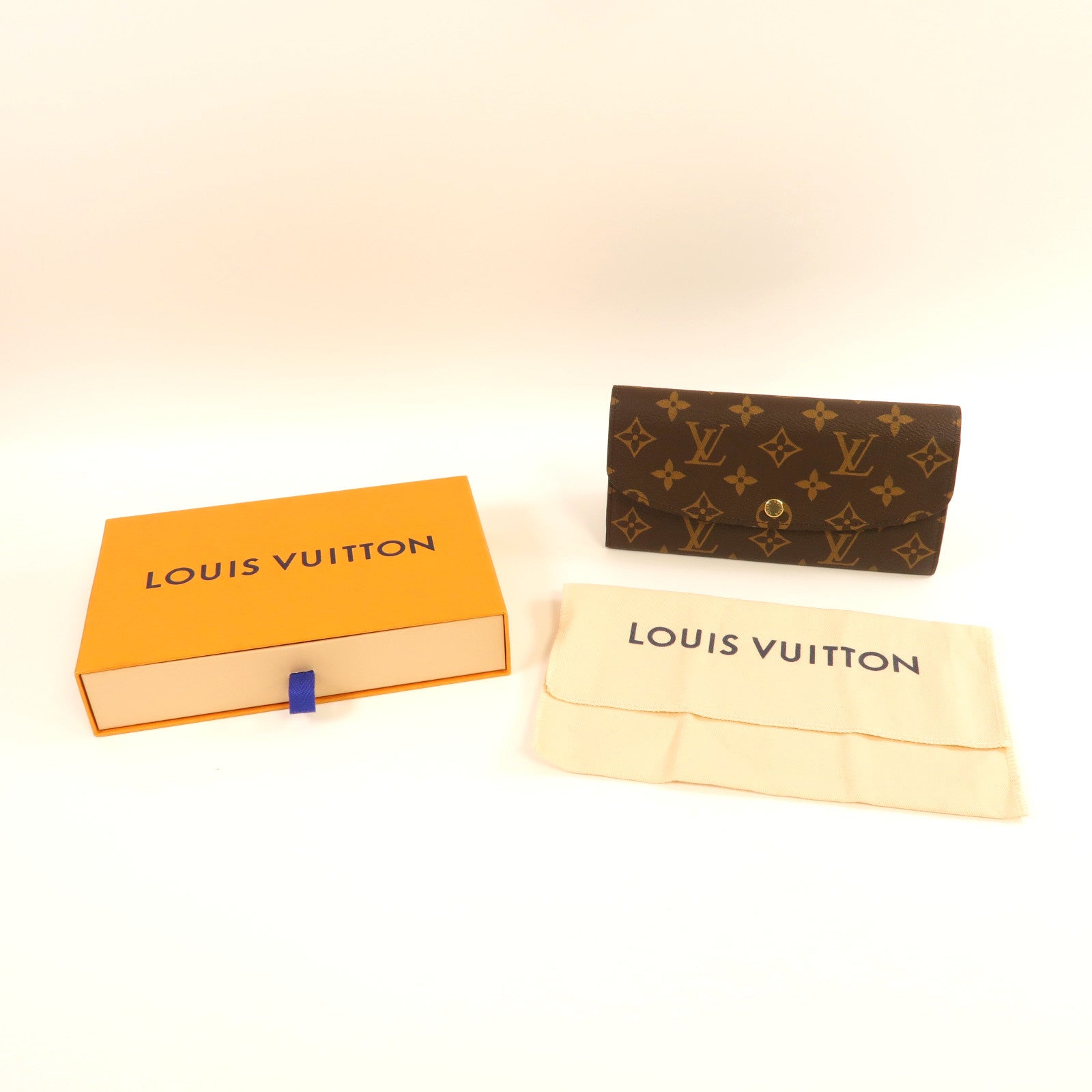 LOUIS VUITTON Monogram Emilie Wallet金扣長錢包啡色