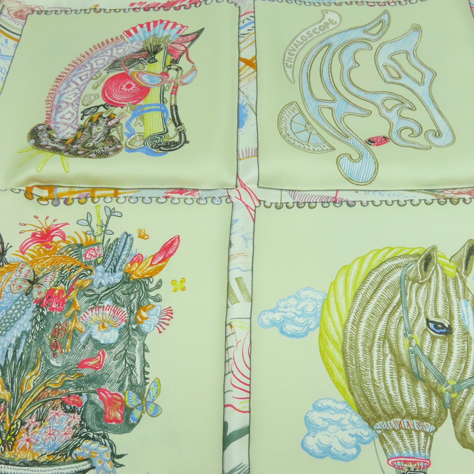 HERMES 絲質Scarf 90x90絲巾米色