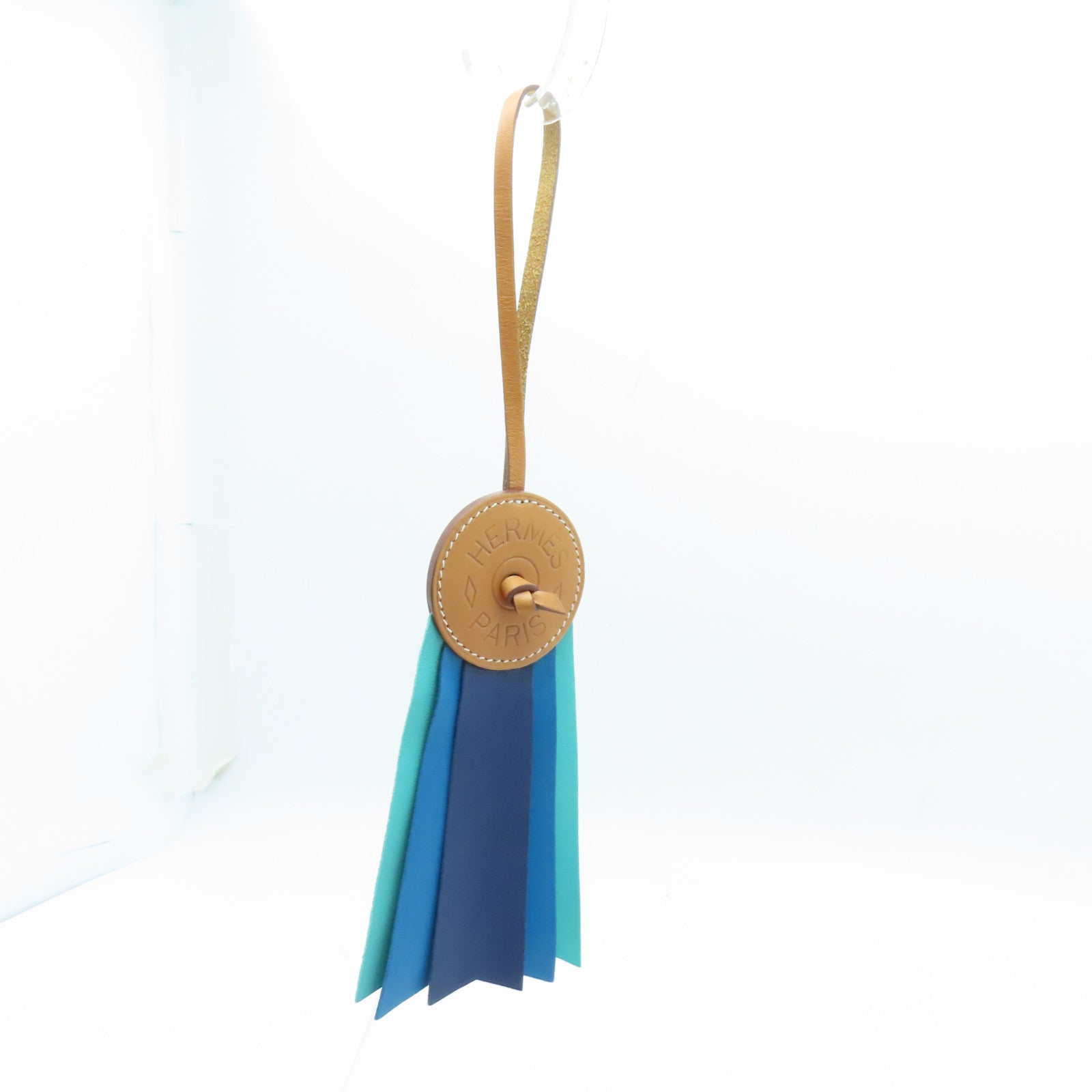 HERMES Calf Leather Charm Charm Blue/Brown