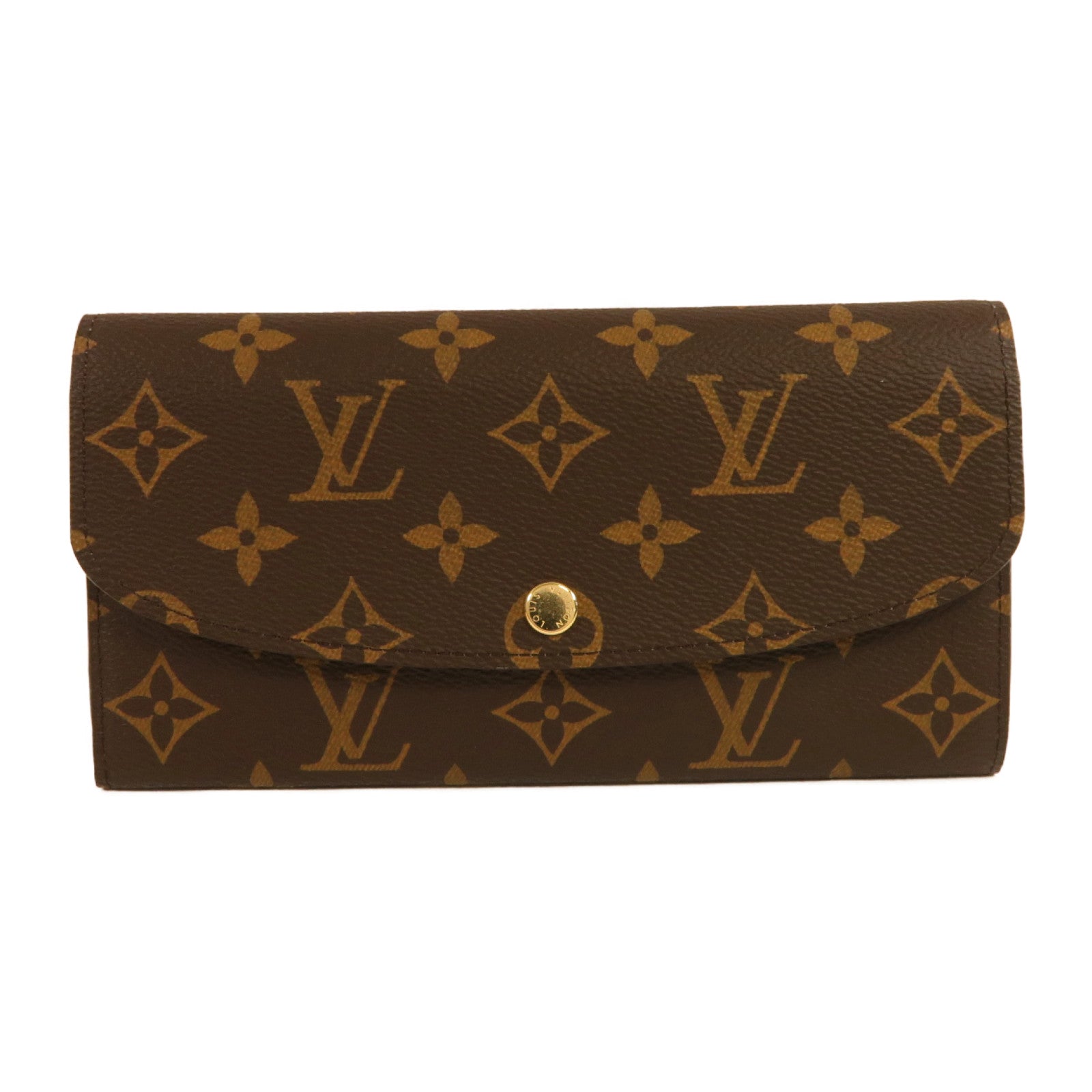 LOUIS VUITTON Monogram Emilie Wallet金扣長錢包啡色