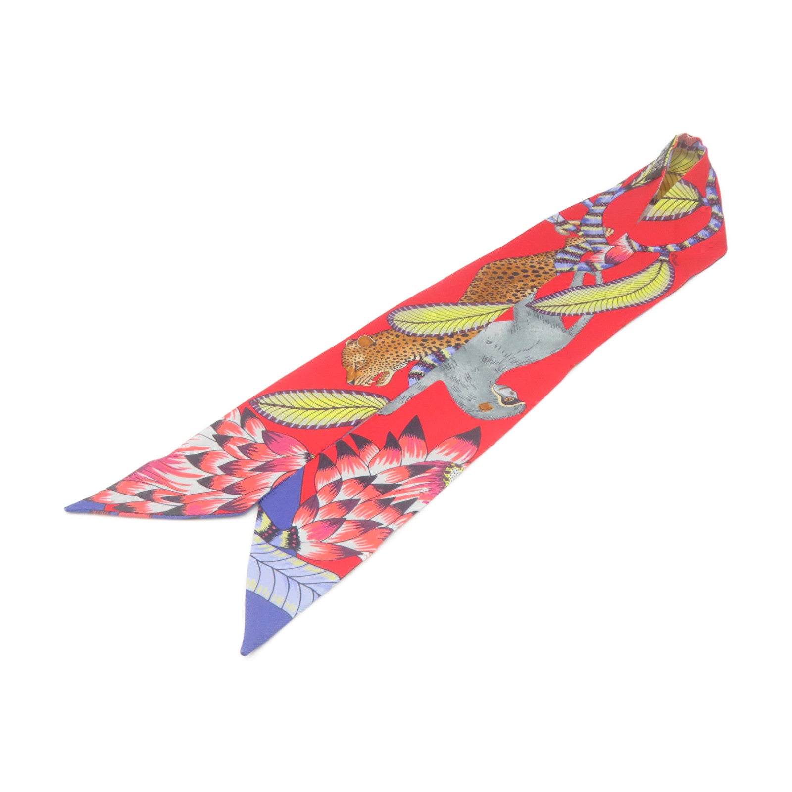 HERMES Silk Twilly Scarf Orange/Color