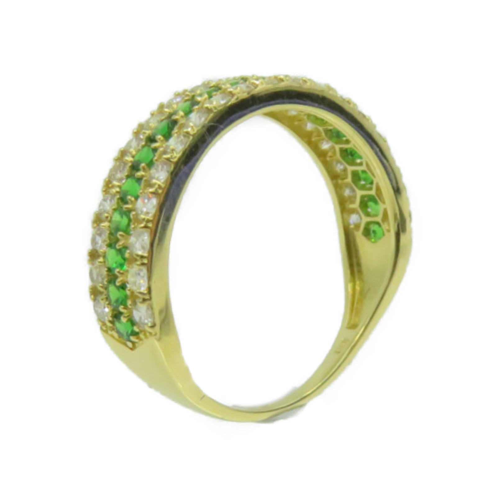 JEWELRY 18K黃金/0.50ct Tsavorite/0.60ct鑽石Tsavorite  Ring戒指US#6.25
