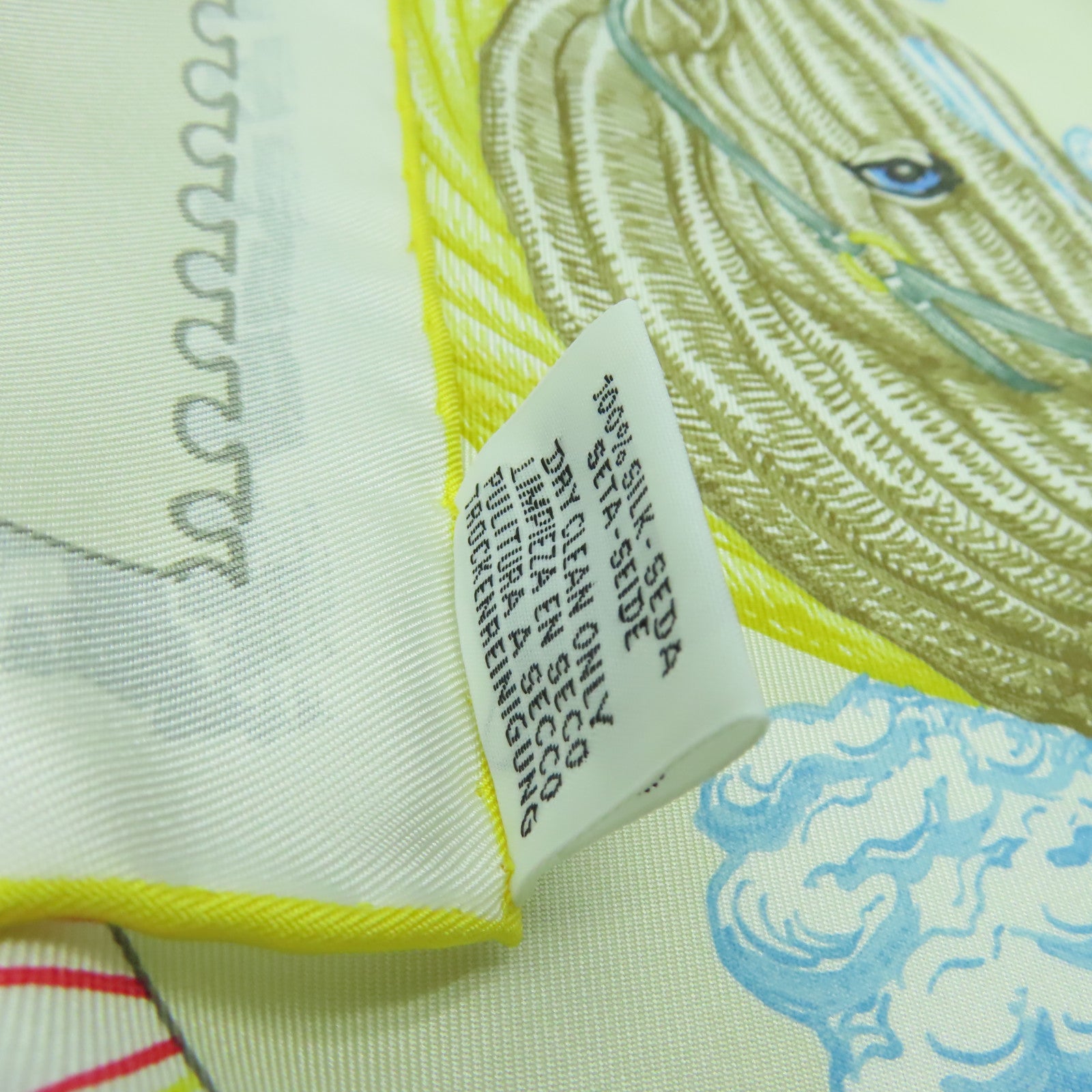 HERMES 絲質Scarf 90x90絲巾米色
