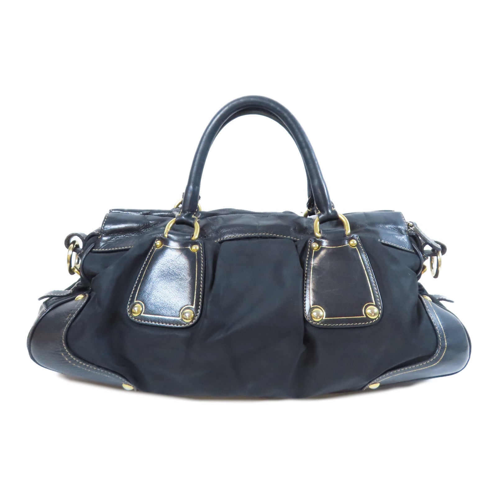 PRADA 尼龍2 Way Shoulder Bag金扣手挽肩背兩用袋黑色