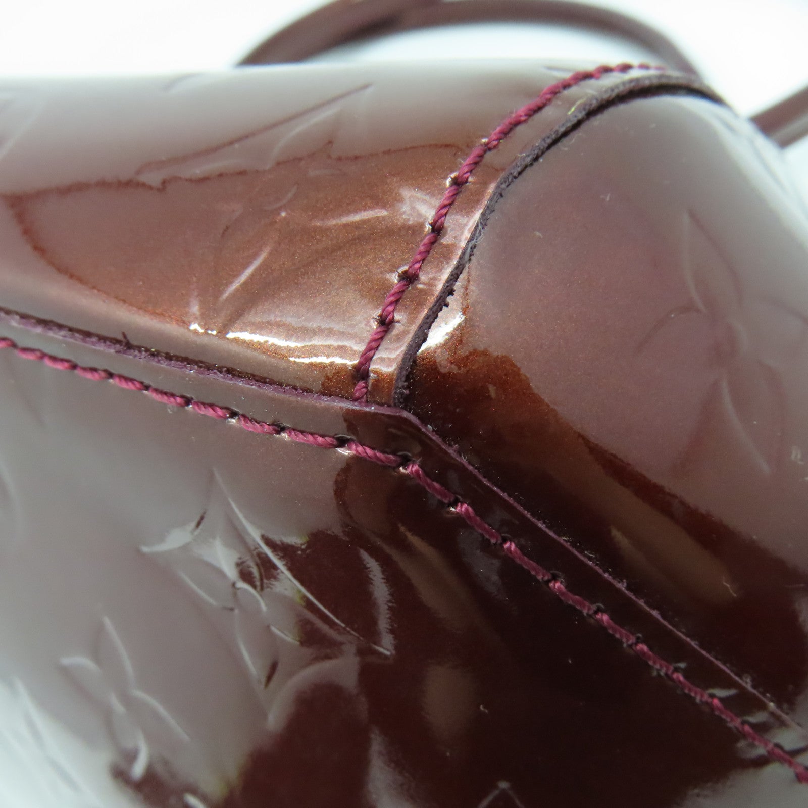 LOUIS VUITTON Vernis Sherwood PM Shoulder Bag肩背袋酒紅色